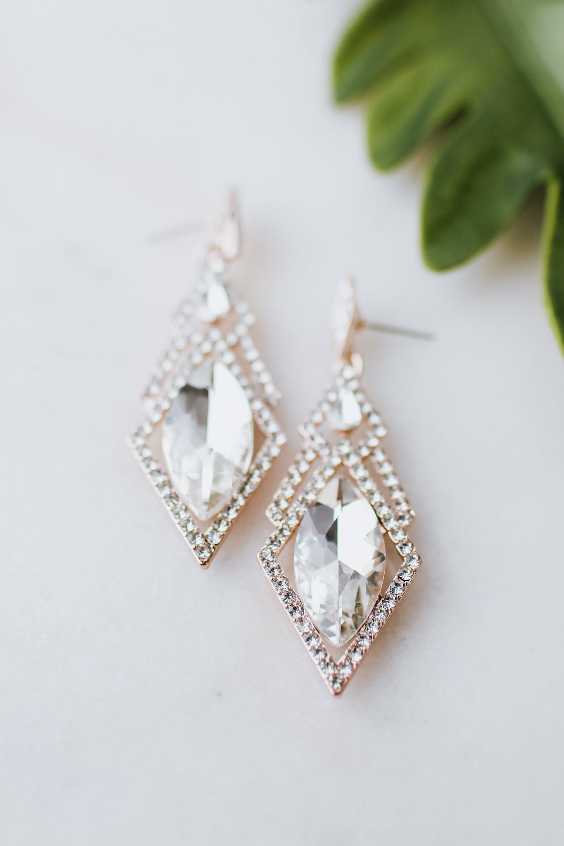 Large Almond Diamond Chandelier Earring - Glitz & Ears Boutique