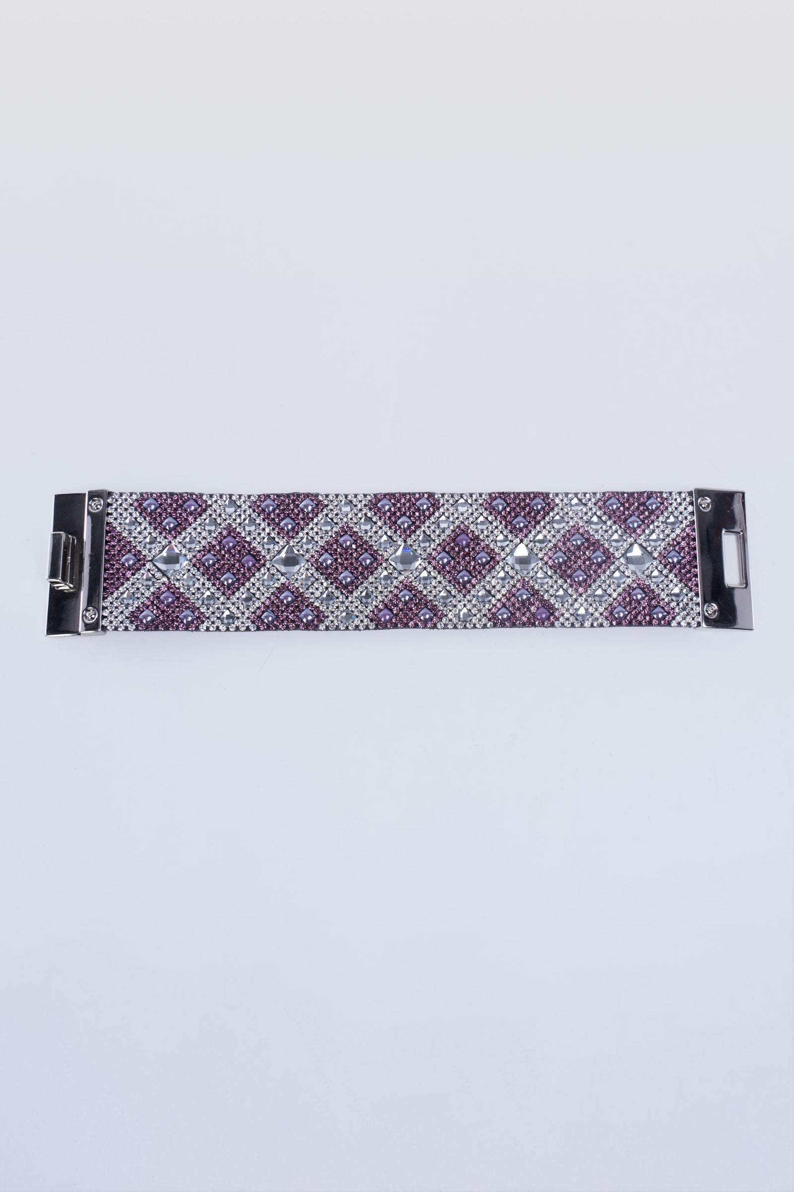 Rhinestone Covered Leather Cuff Bracelet