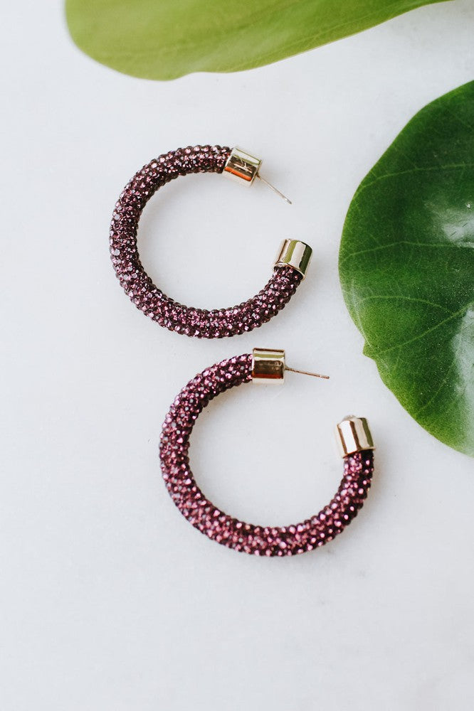 Medium All Rhinestone Hoop