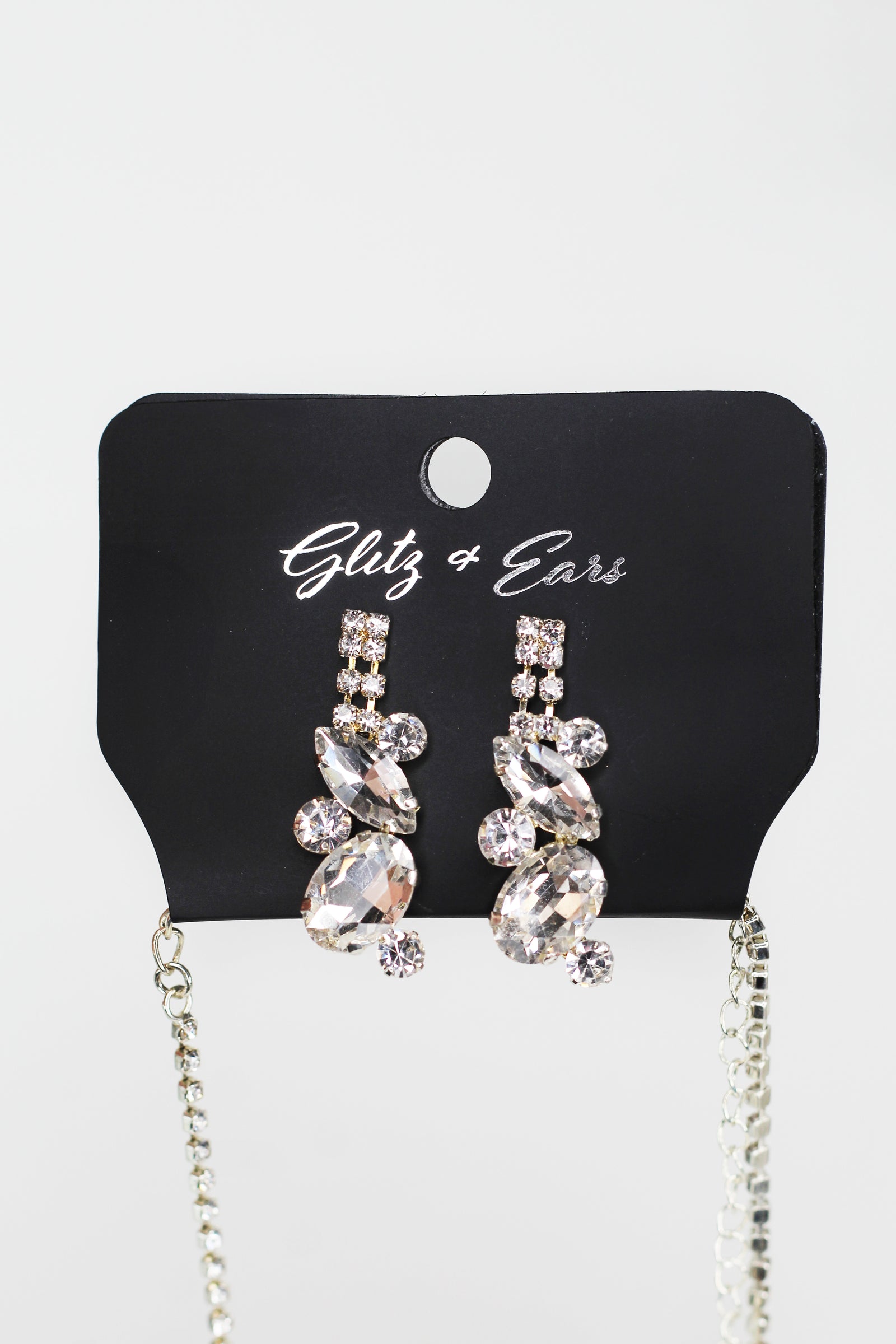 Pear & Marquis V Neck Rhinestone Necklace Set - Glitz & Ears Boutique