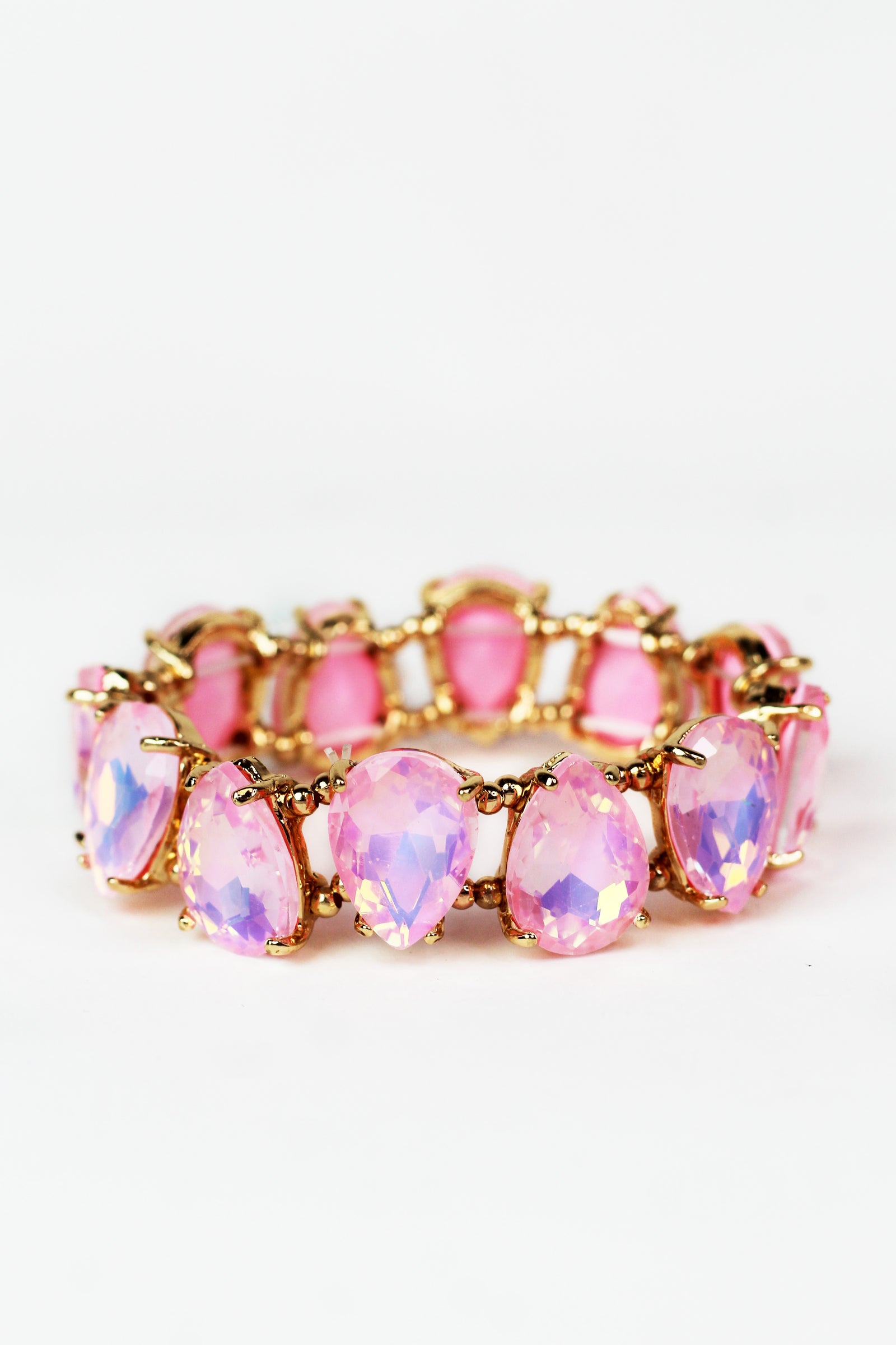 Single Row Teardrop Rhinestone Bracelet