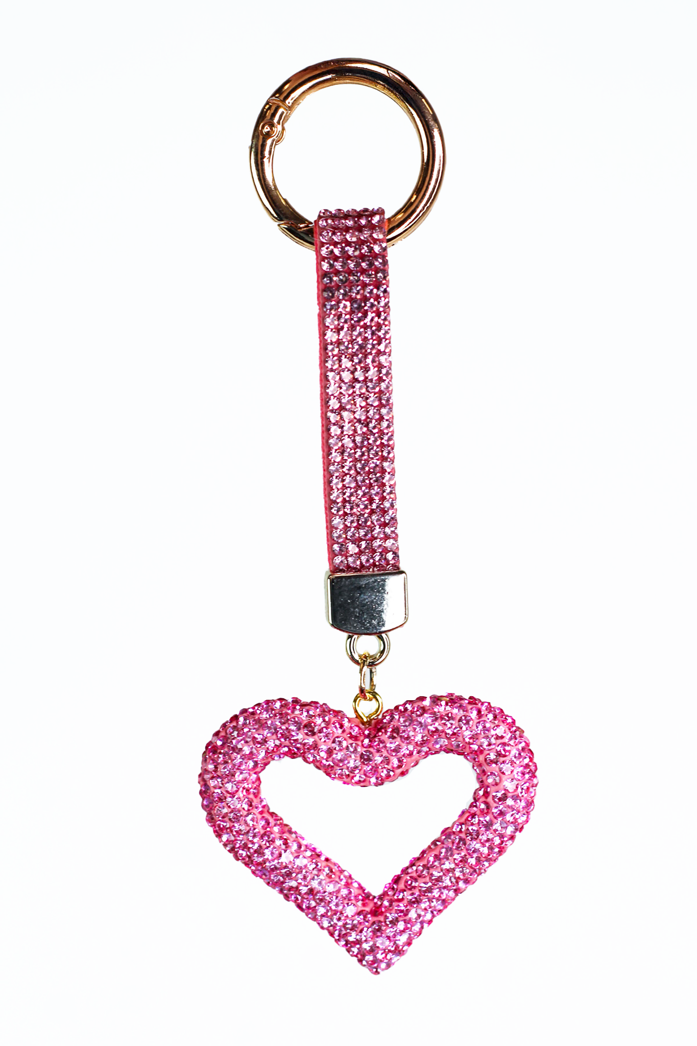 Rhinestone Heart Keychain