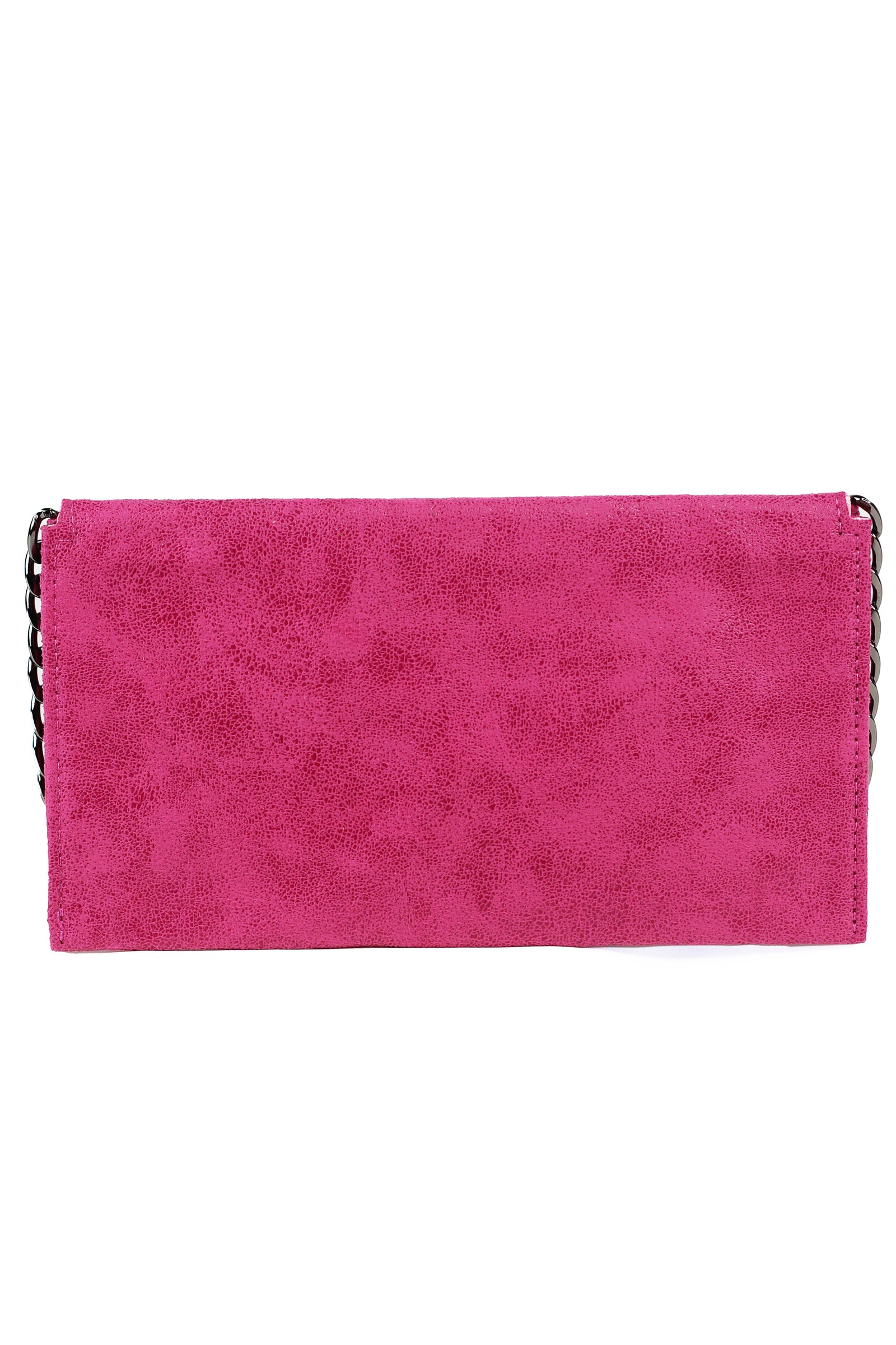 Shimmery Large Card Holder Wallet w/ Chain Trim