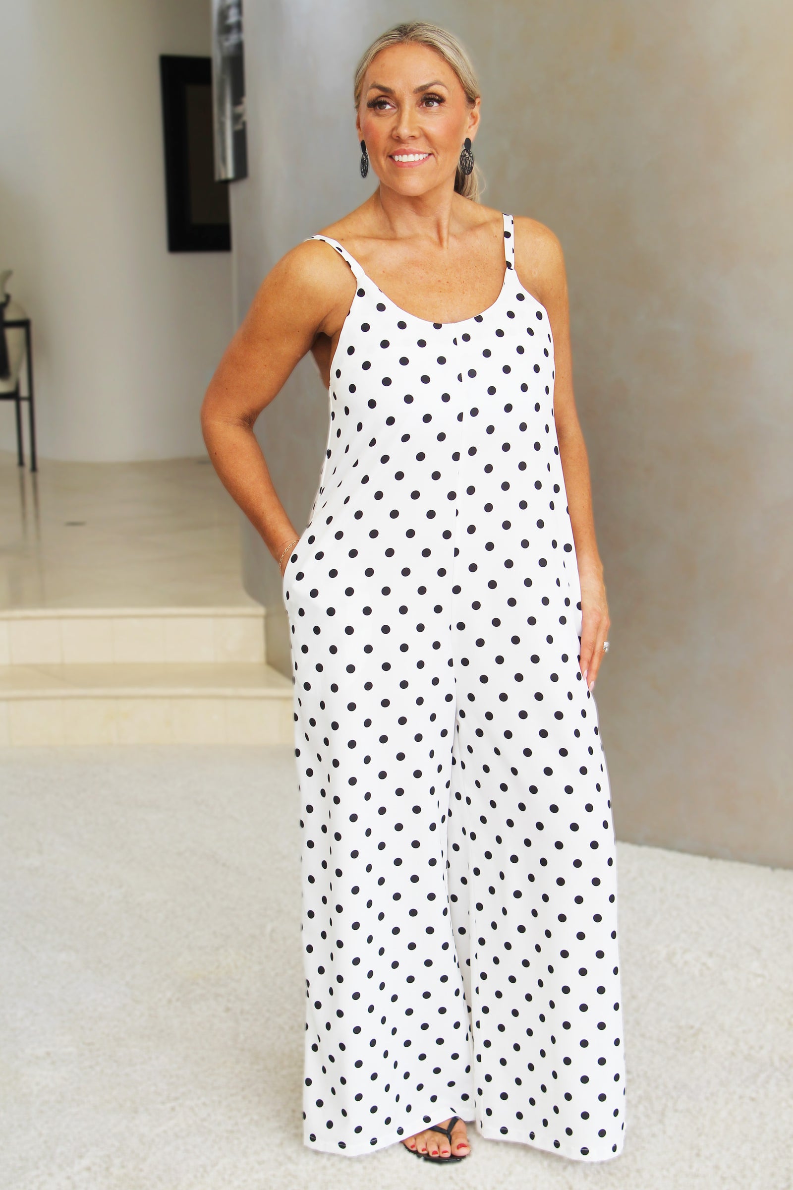 Loose Fit Polka Dot Jumpsuit