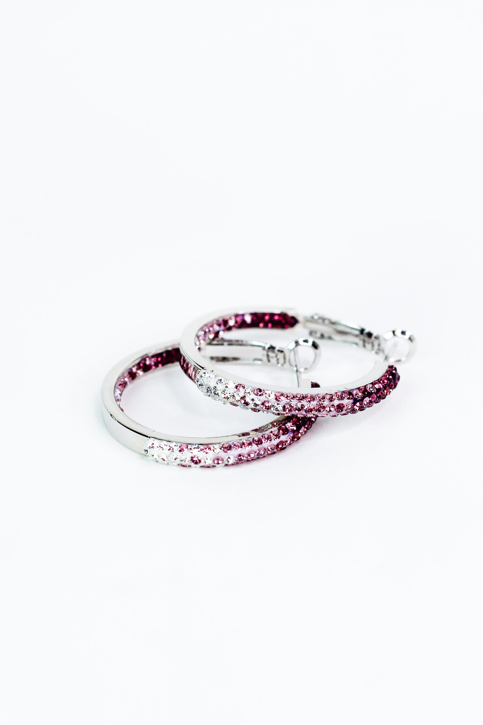 Medium Fade Rhinestone Hoops