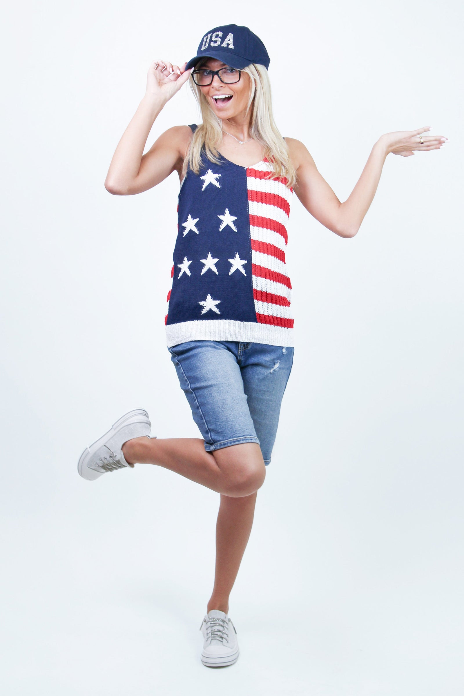 USA Theme Knit Tank(SALE)