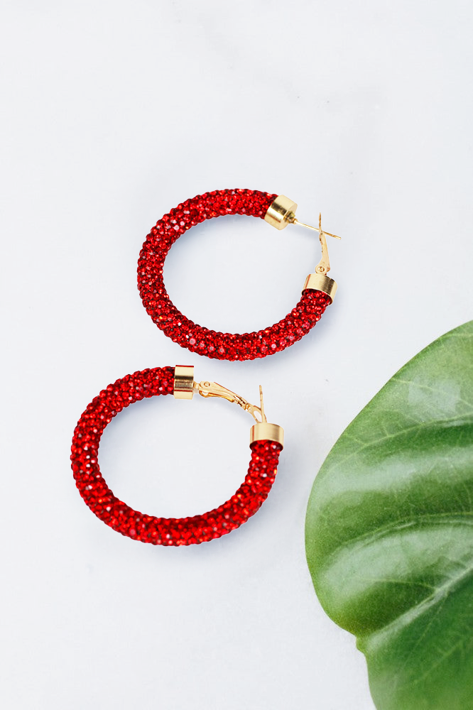 Medium All Rhinestone Hoop