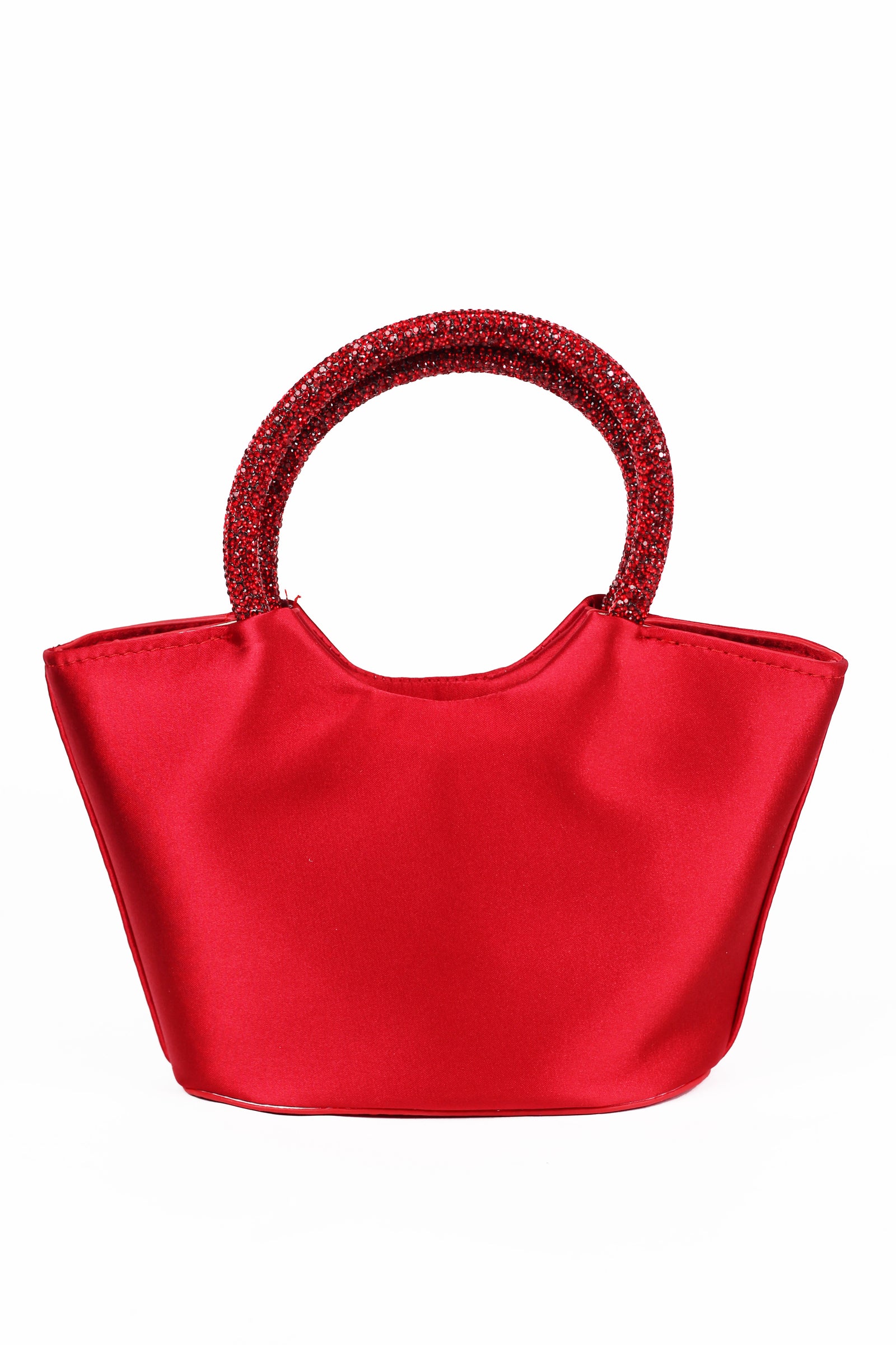 Satin Tote w/ Rhinestone Handle