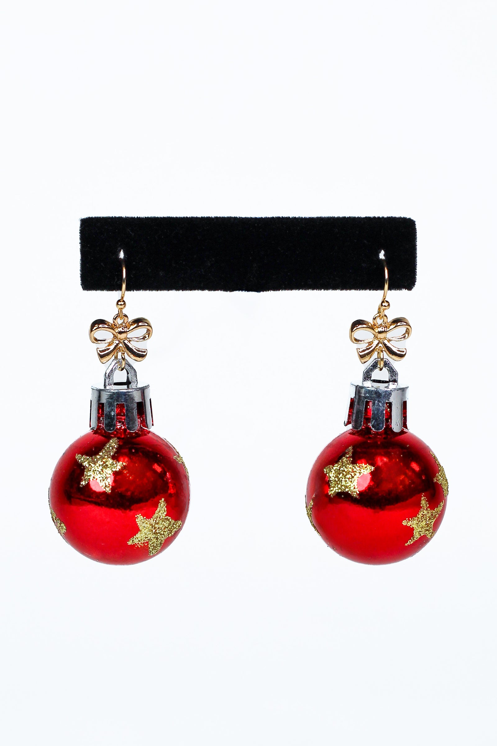 Christmas Bulb Earrings w/ Glitter Accents