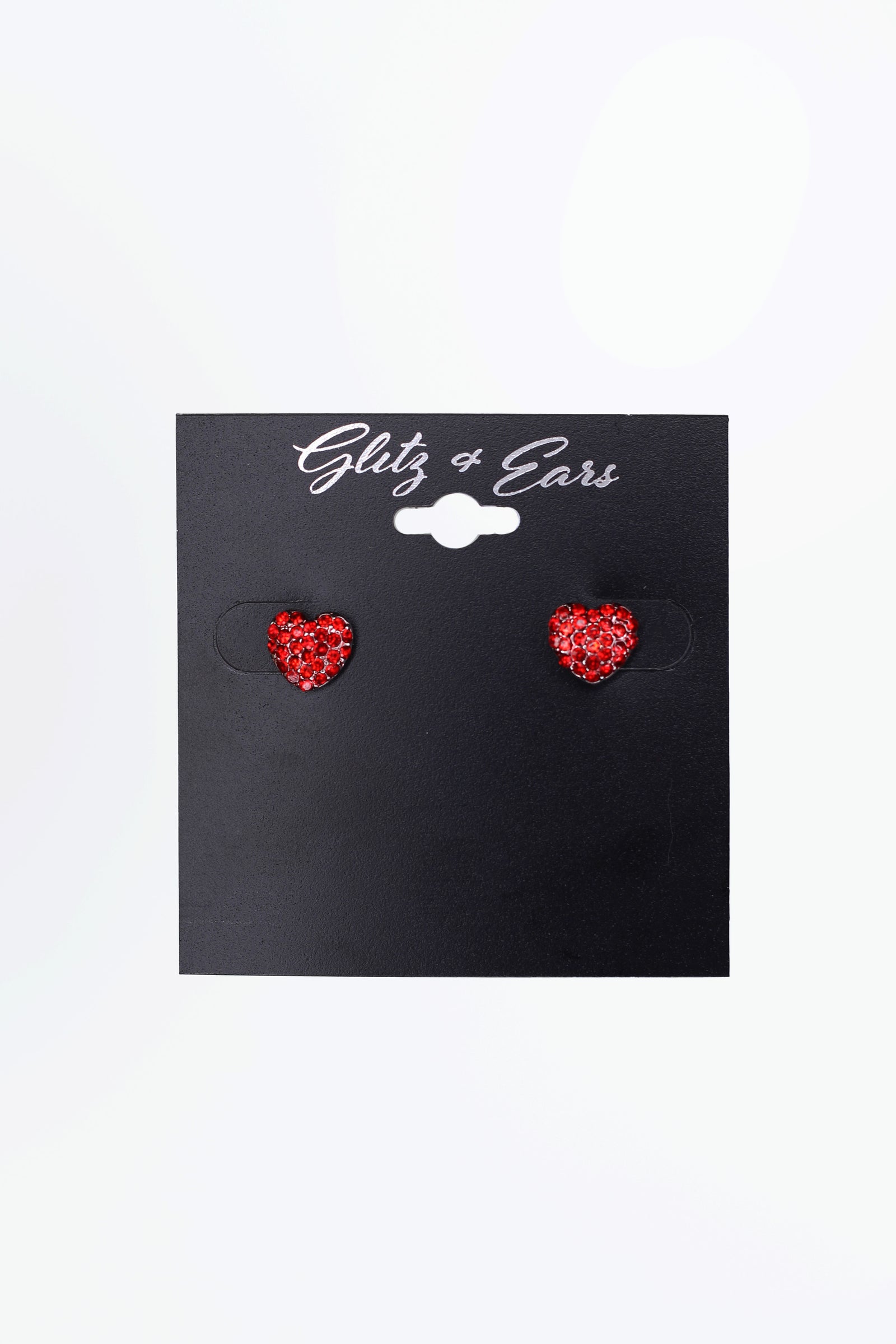 Small Pave Heart Stud Earrings