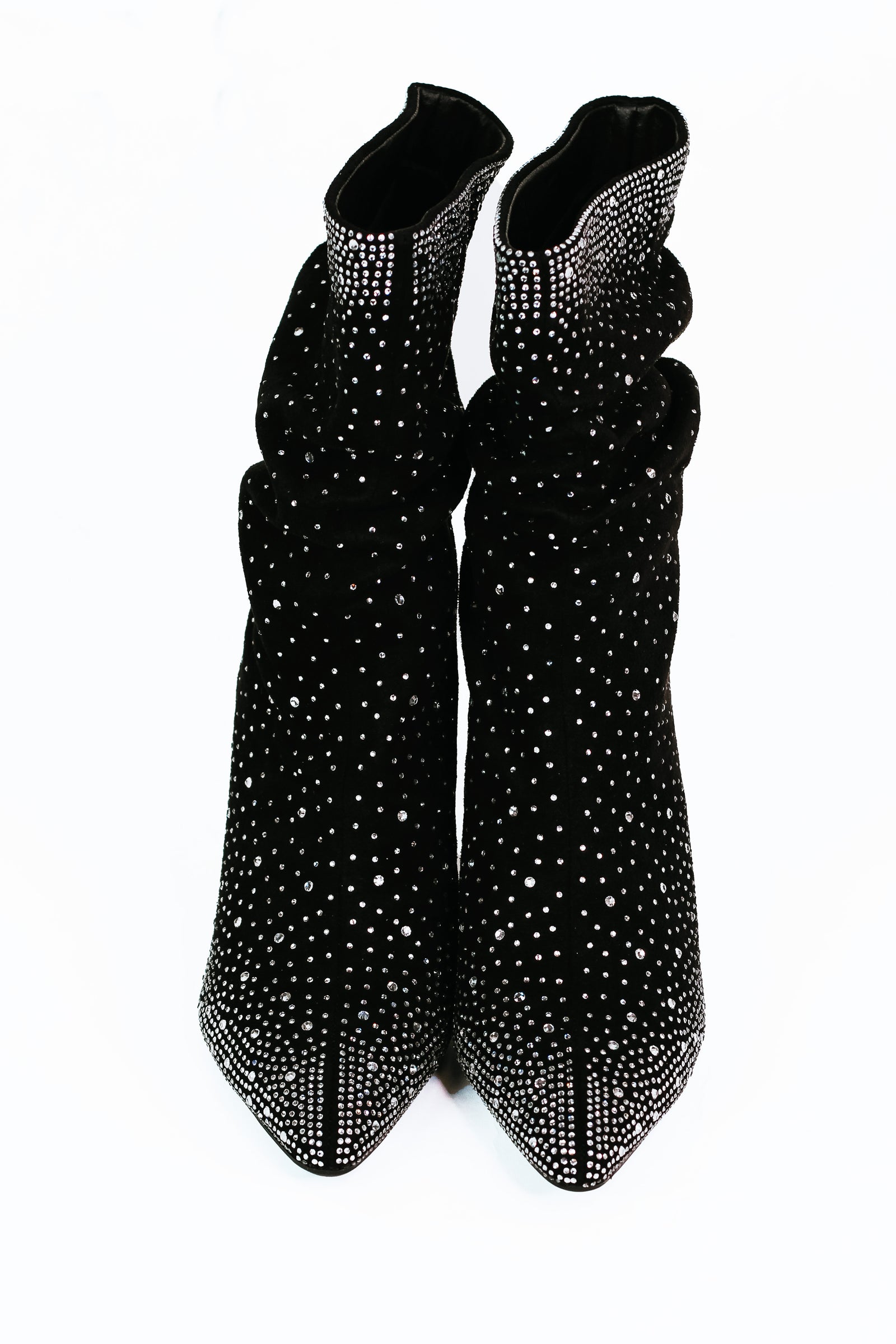 Pointed Toe Rhinestone Covered Boot w/ 3" Heel