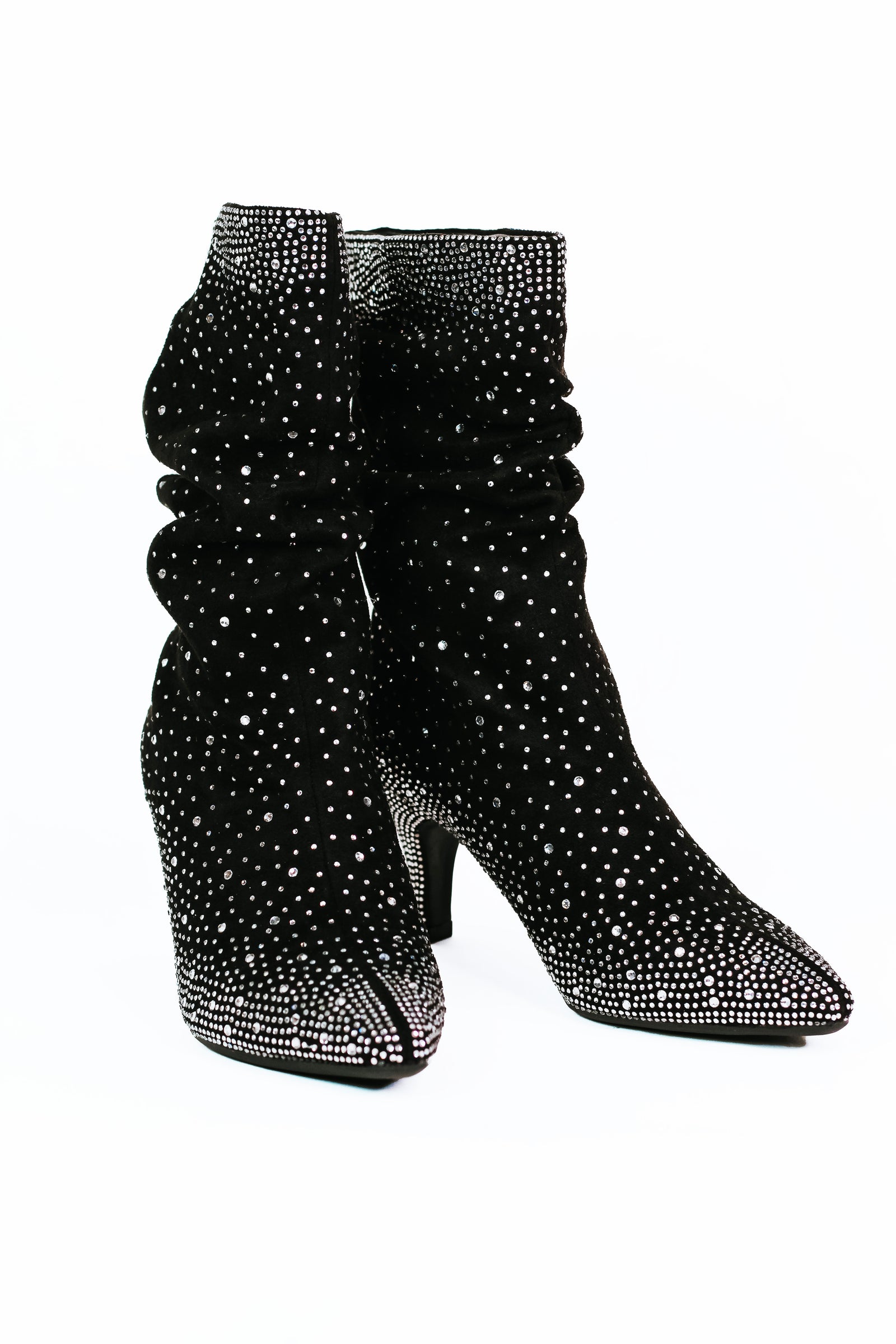 Pointed Toe Rhinestone Covered Boot w/ 3" Heel