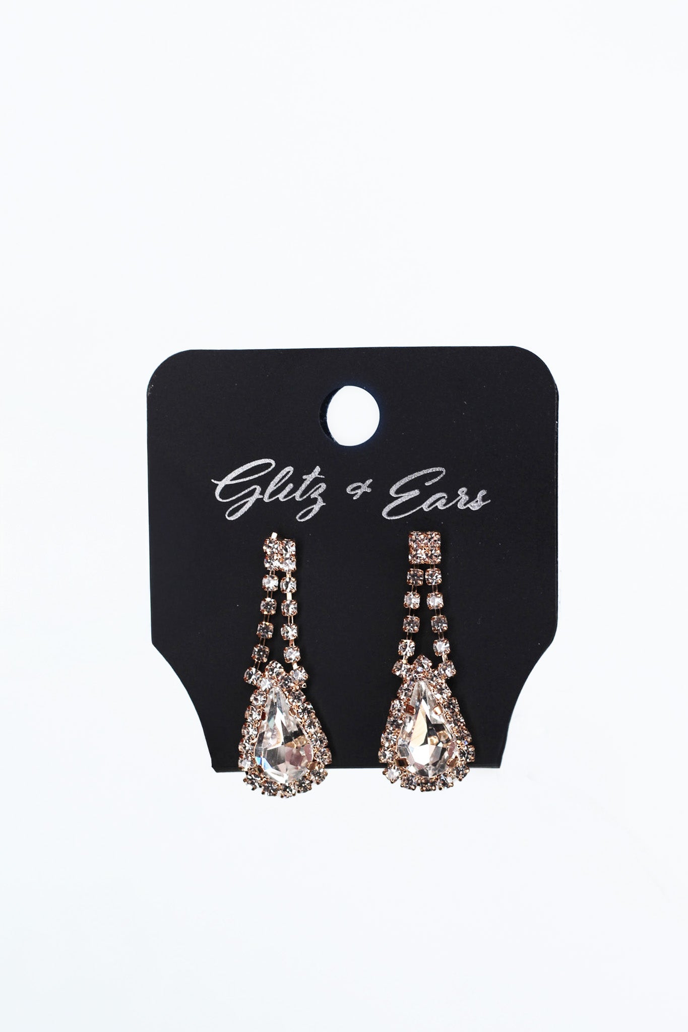 Rhinestone Collar Pear Drop Center Necklace Set - Glitz & Ears Boutique