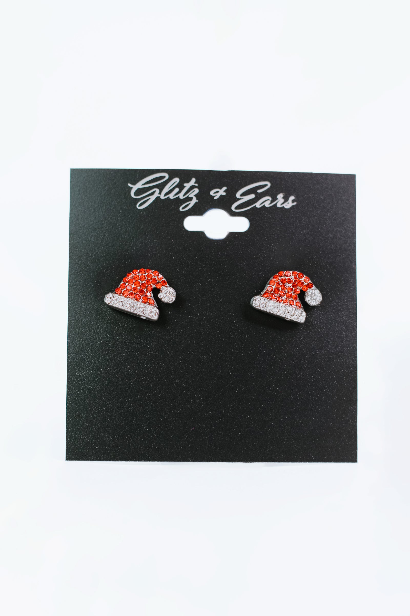 Rhinestone Santa Hats Stud Earrings