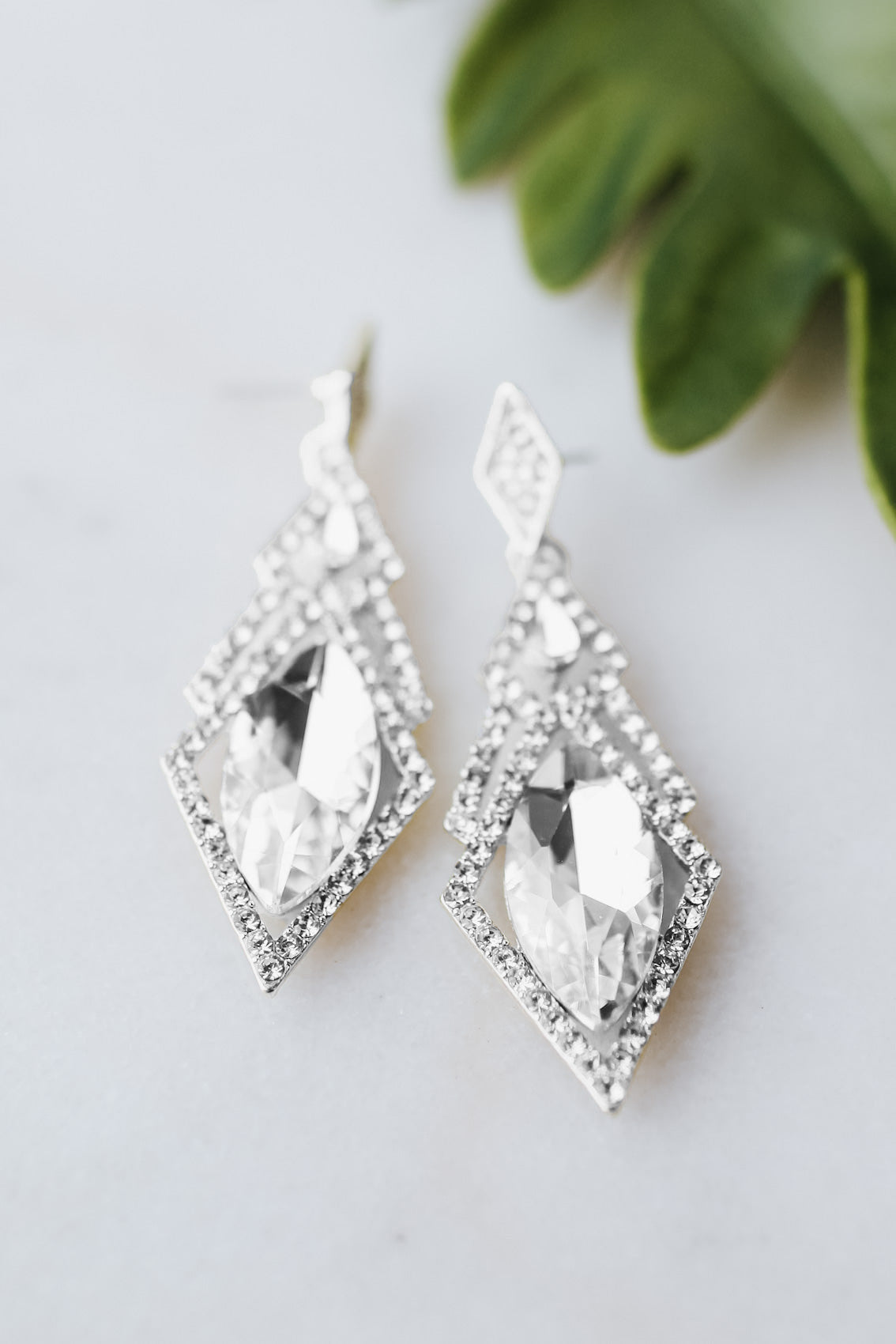 Large Almond Diamond Chandelier Earring