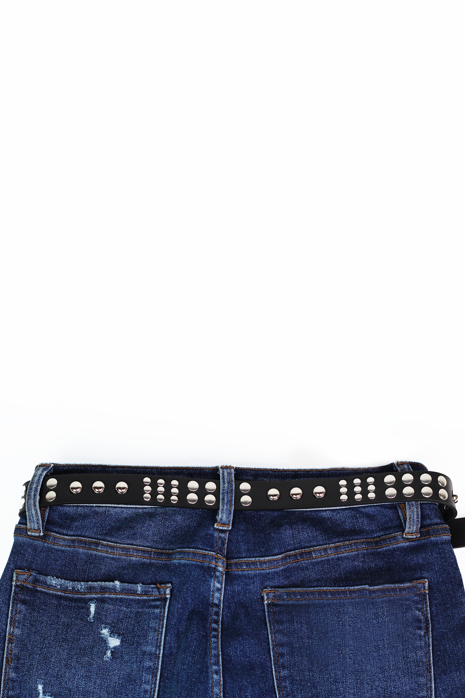 Faux Leather Belt w/ Stud Accents