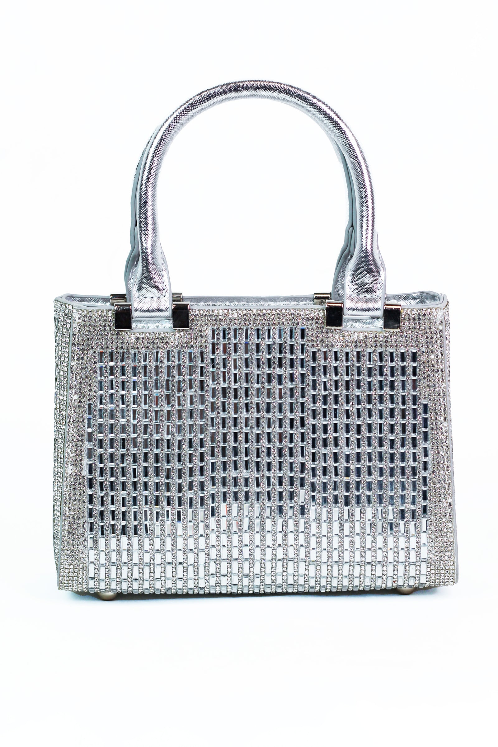 Rhinestone & Baguette Square Evening Bag