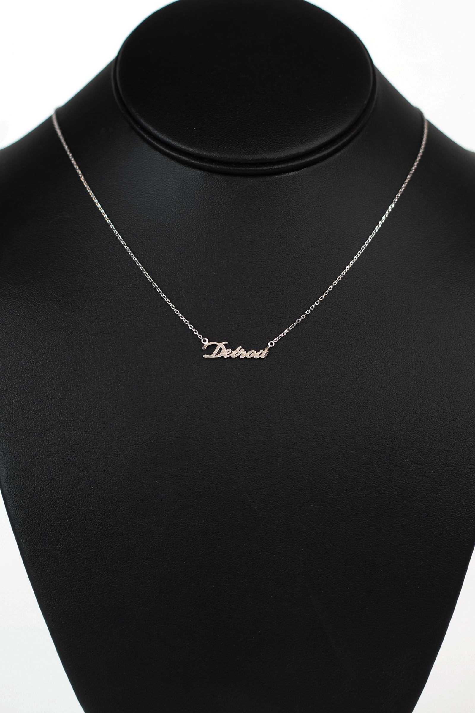 Detroit Script Dainty Chain Necklace
