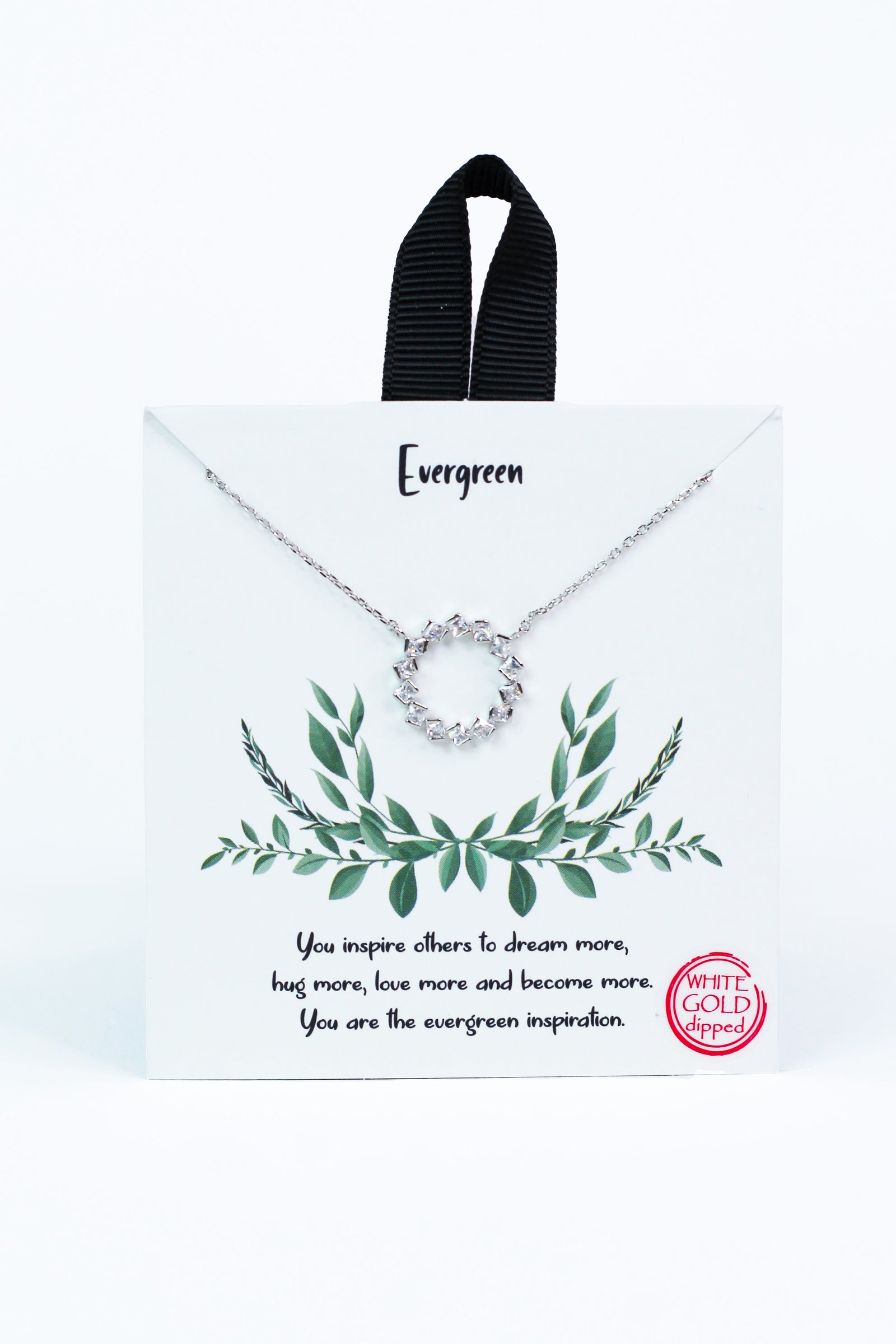 Rhinestone Outlined Circle Necklace