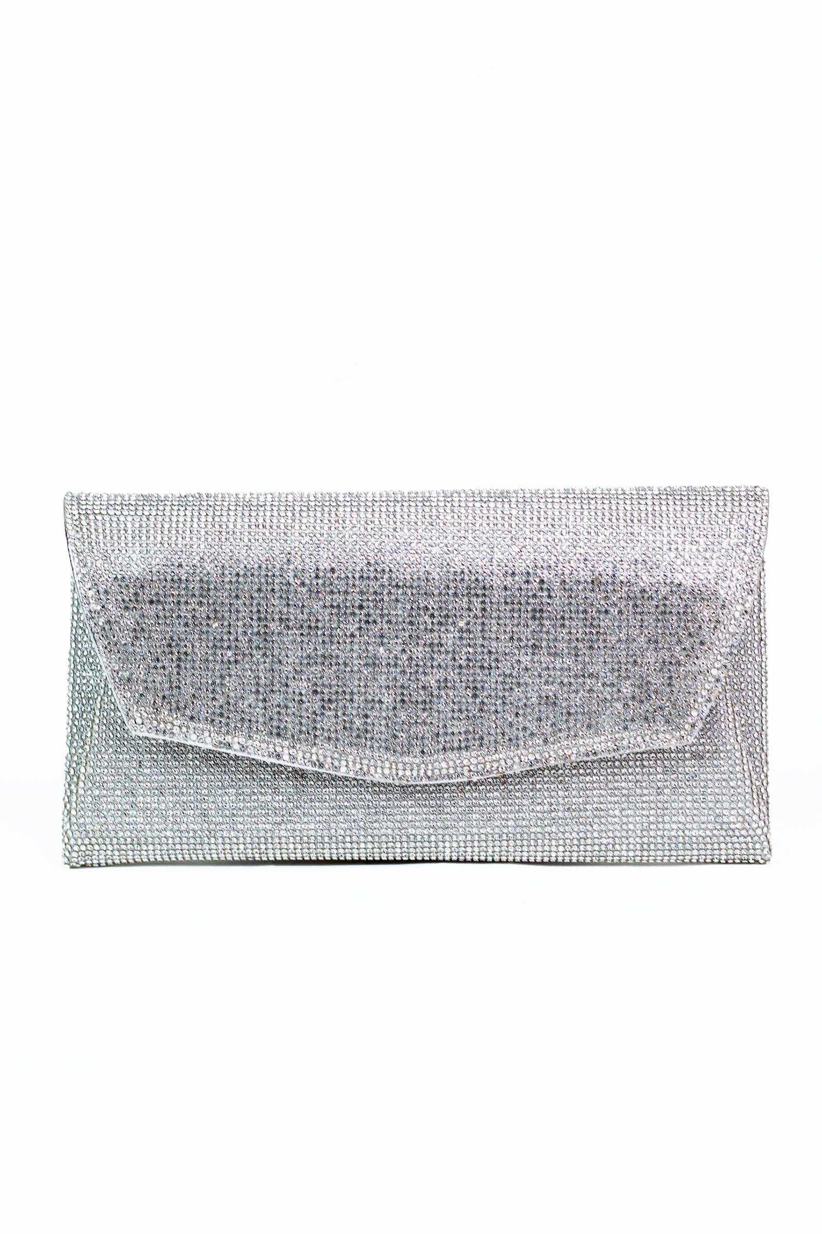 All Over Rhinestone Front Flap Clutch