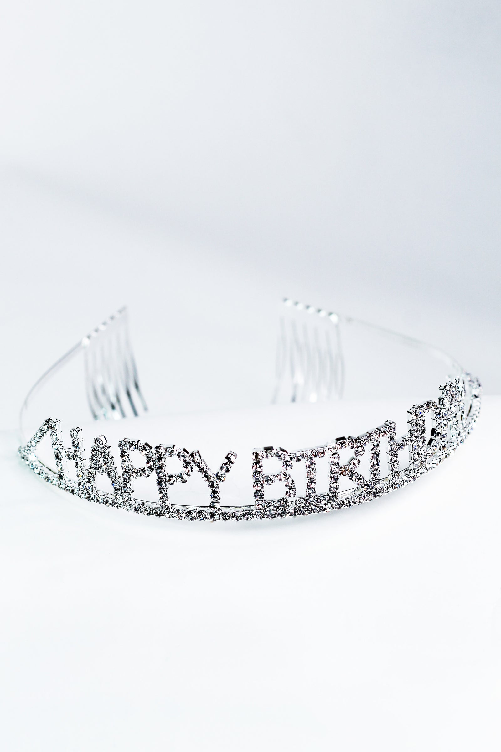 Simple Rhinestone Flat Happy Birthday Tiara