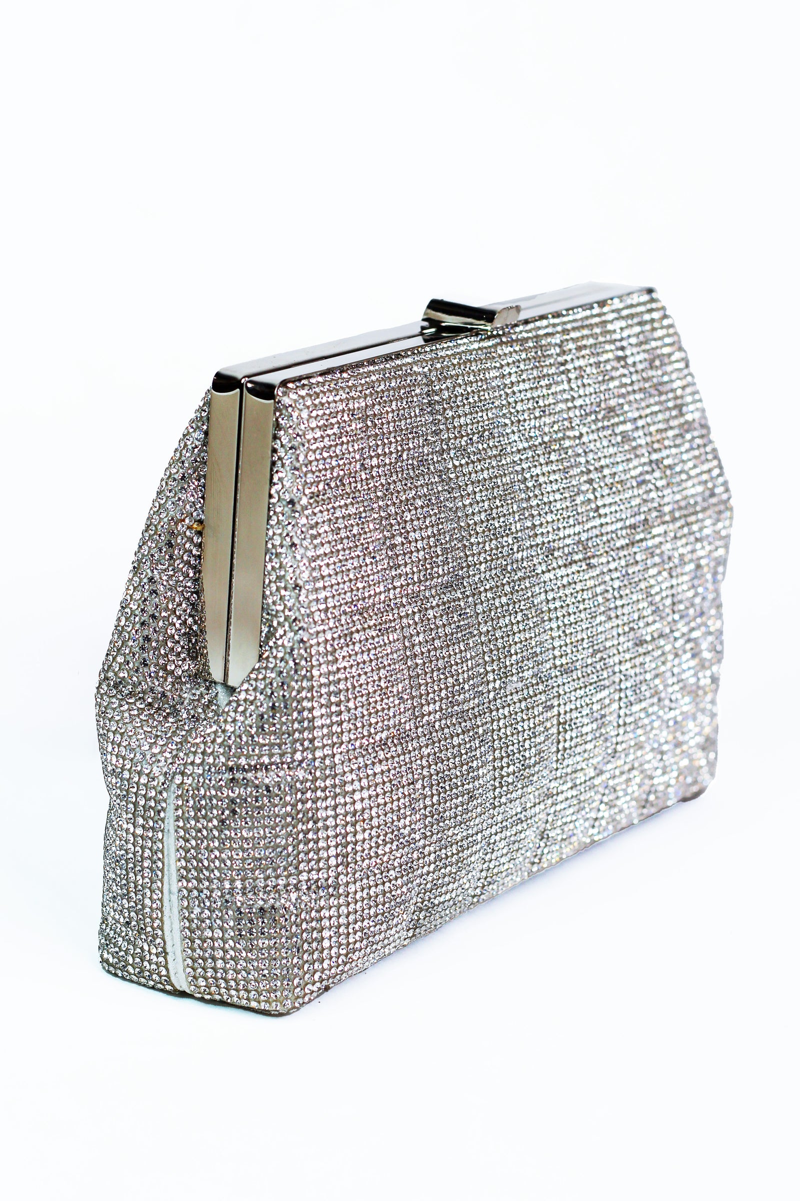 Rhinestone Covered Quilted Clutch Purse