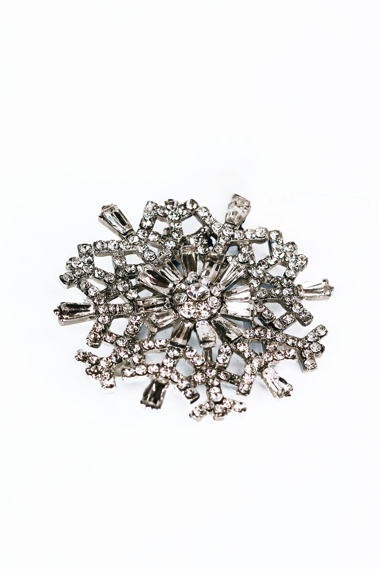 Rhinestone Snowflake Brooch