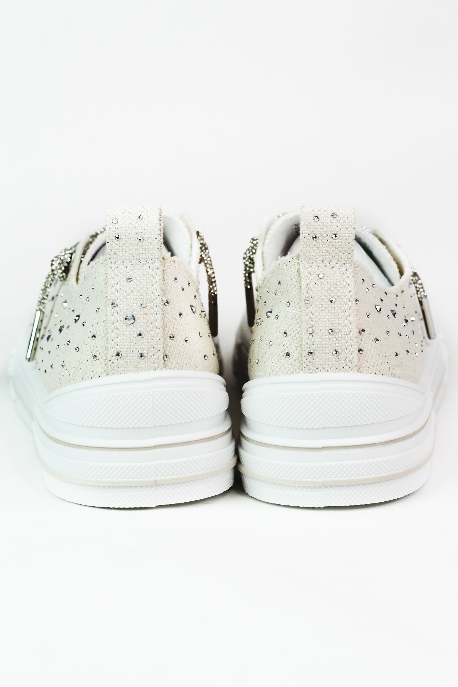 Canvas Rhinestone Sneaker W/ Sequin Laces