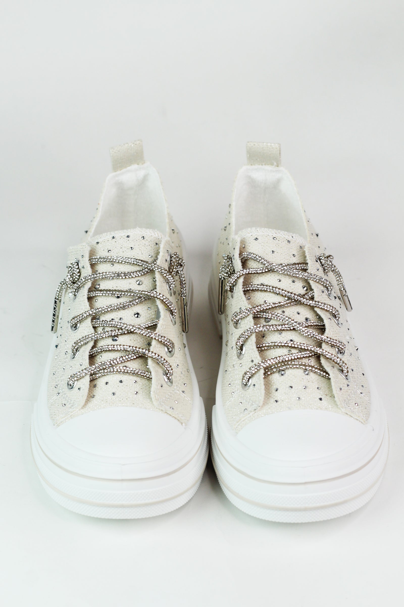 Canvas Rhinestone Sneaker W/ Sequin Laces