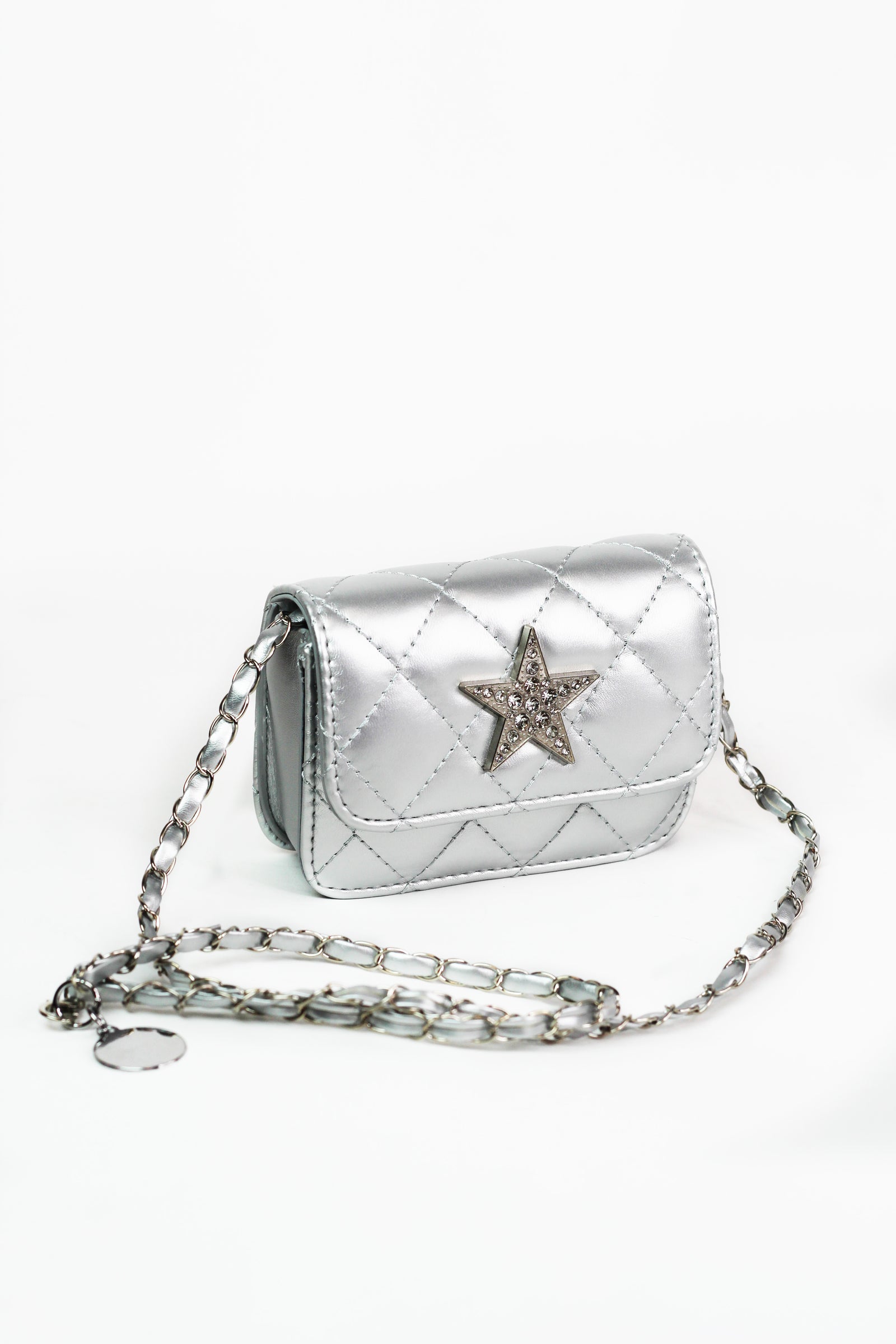 Small Quilted Crossbody w/ Rhinestone Star on Flap