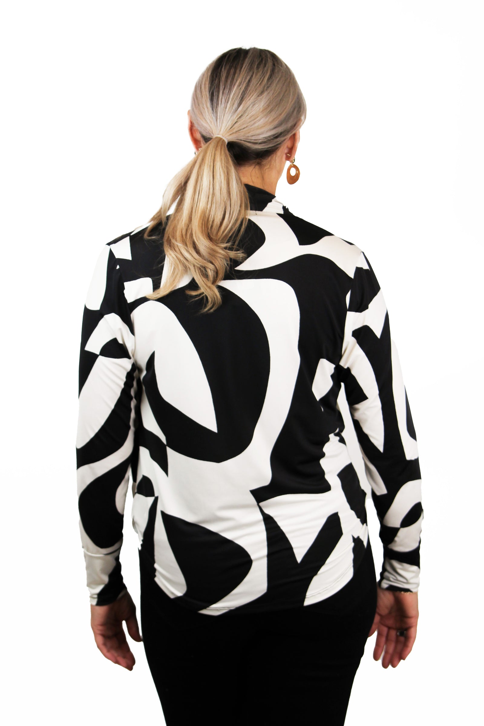 Crossover Abstract Print Top