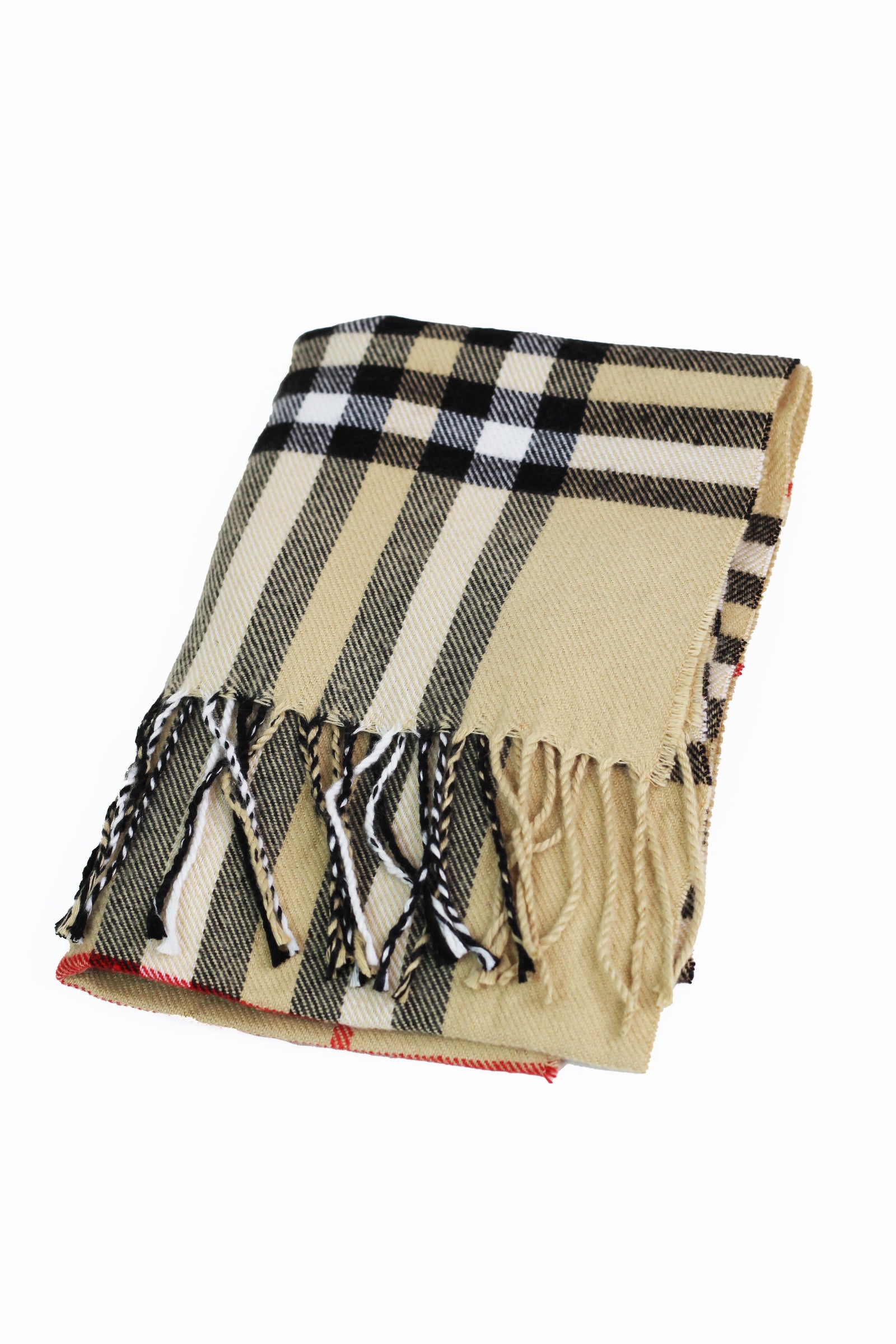 Plaid Tassel Fashion Scarf