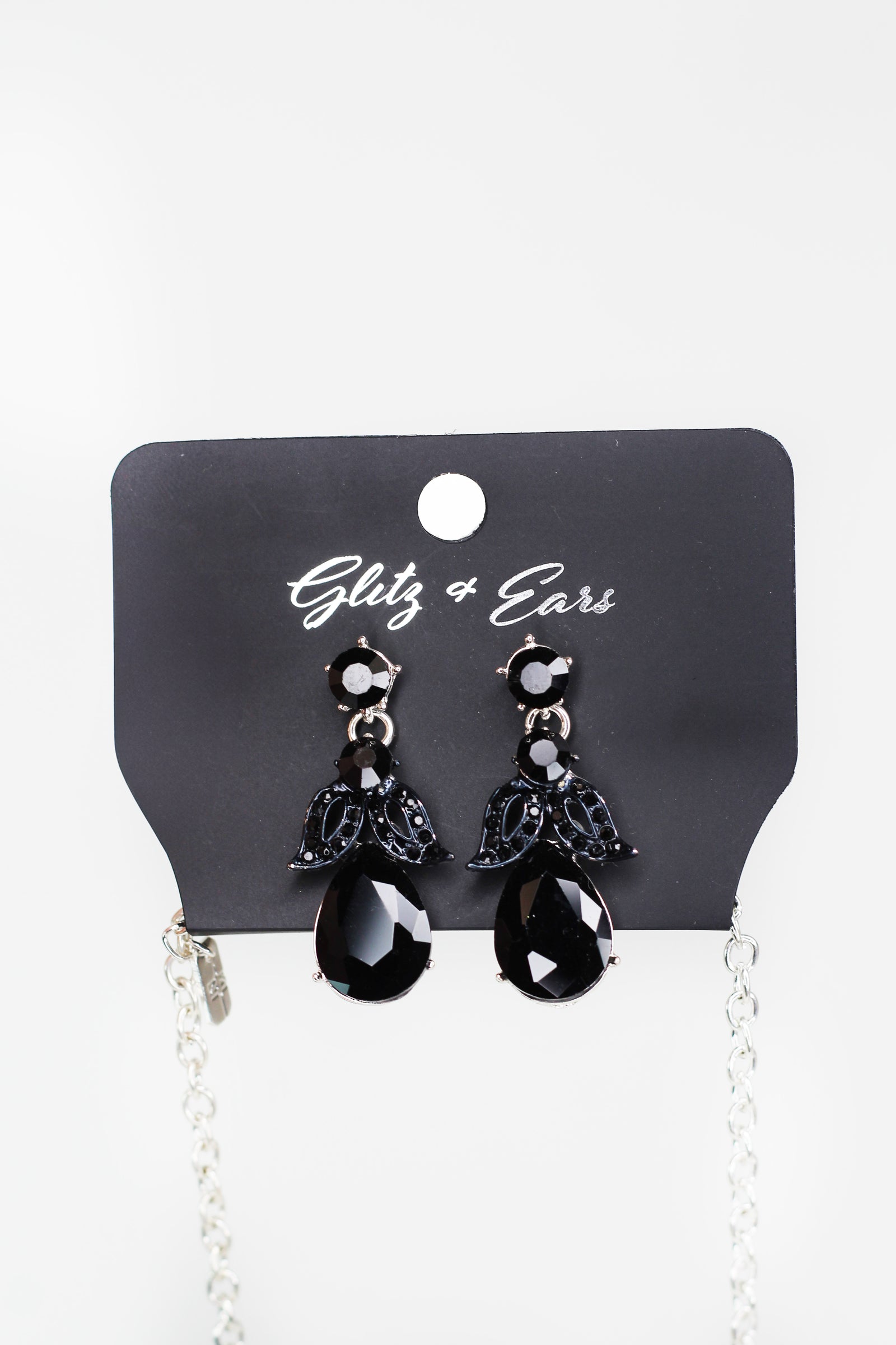 Teardrop Marquis & Rhinestone Petals Necklace - Glitz & Ears Boutique