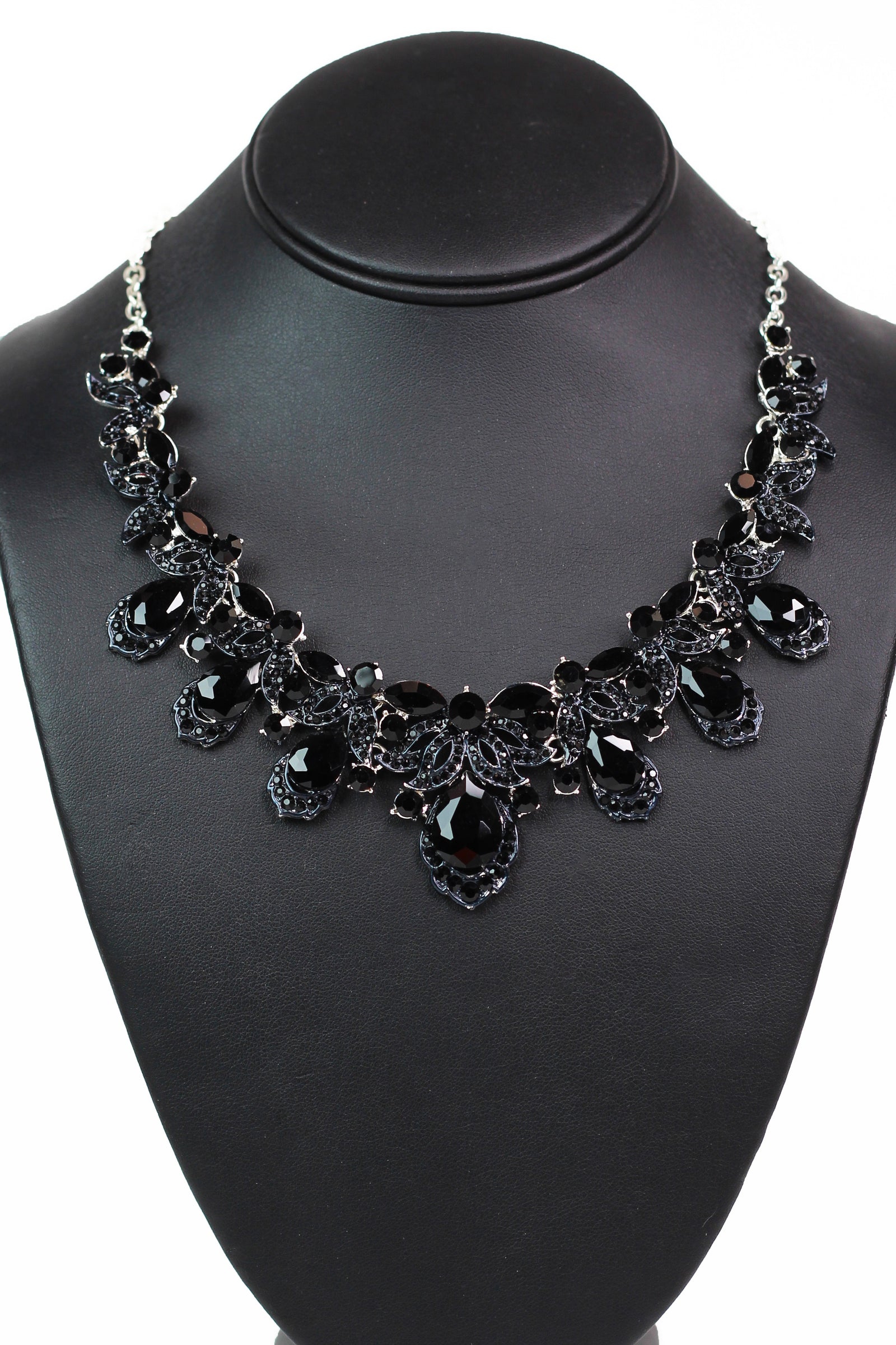 Teardrop Marquis & Rhinestone Petals Necklace - Glitz & Ears Boutique