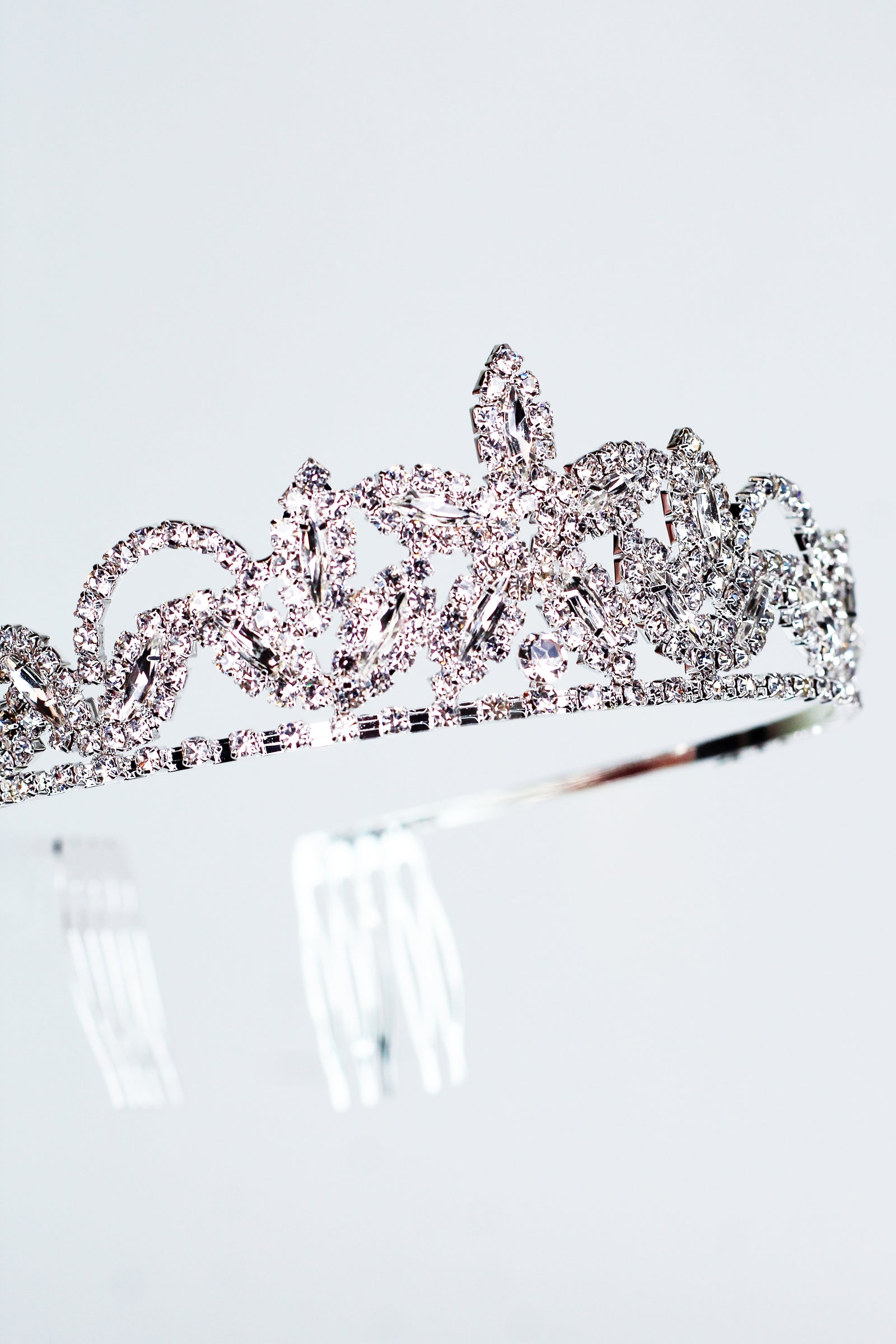 Rhinestone Trimmed Marquis Petals Tiara