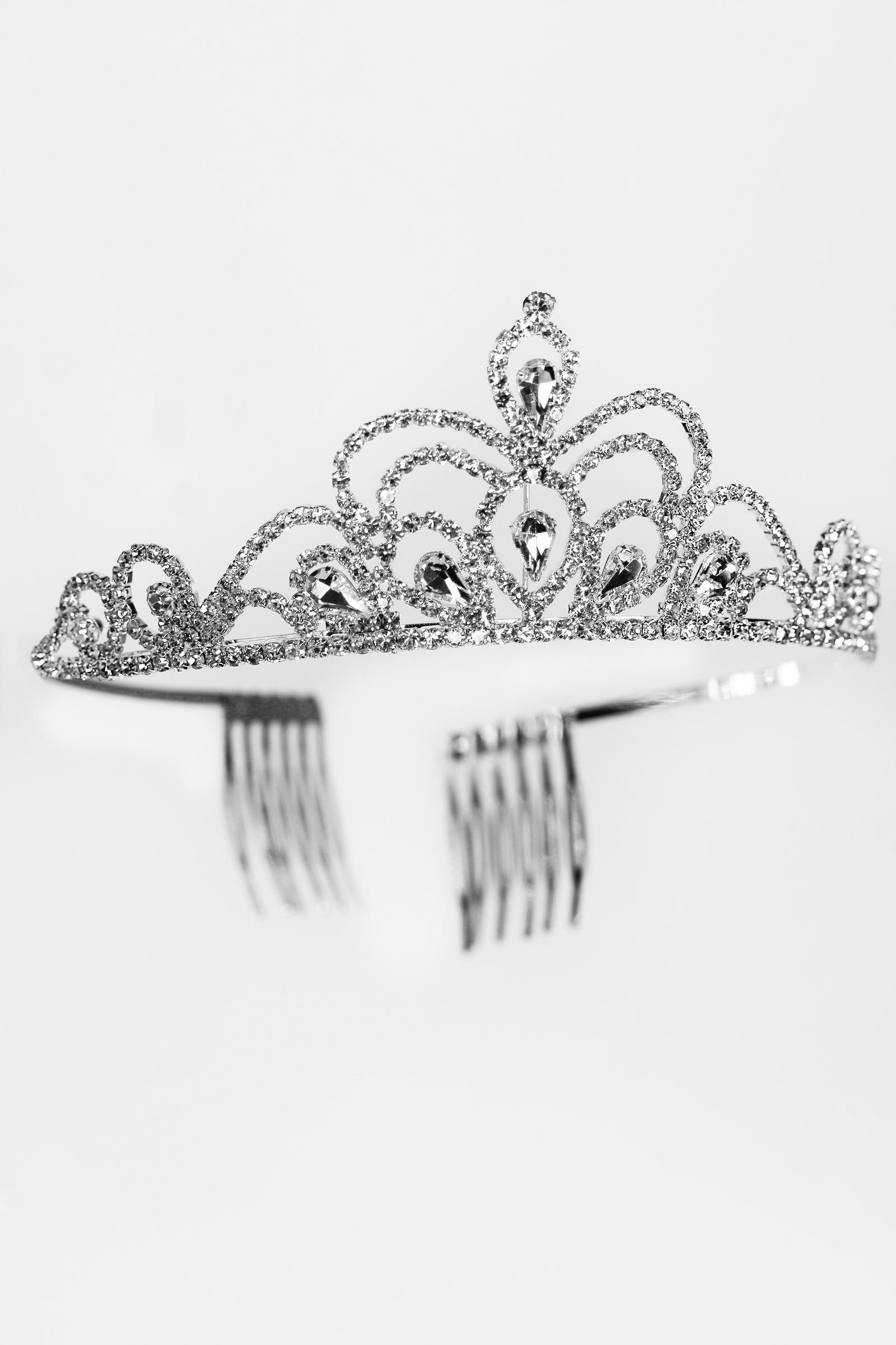 Round Rhinestone & Teardrop Tiara