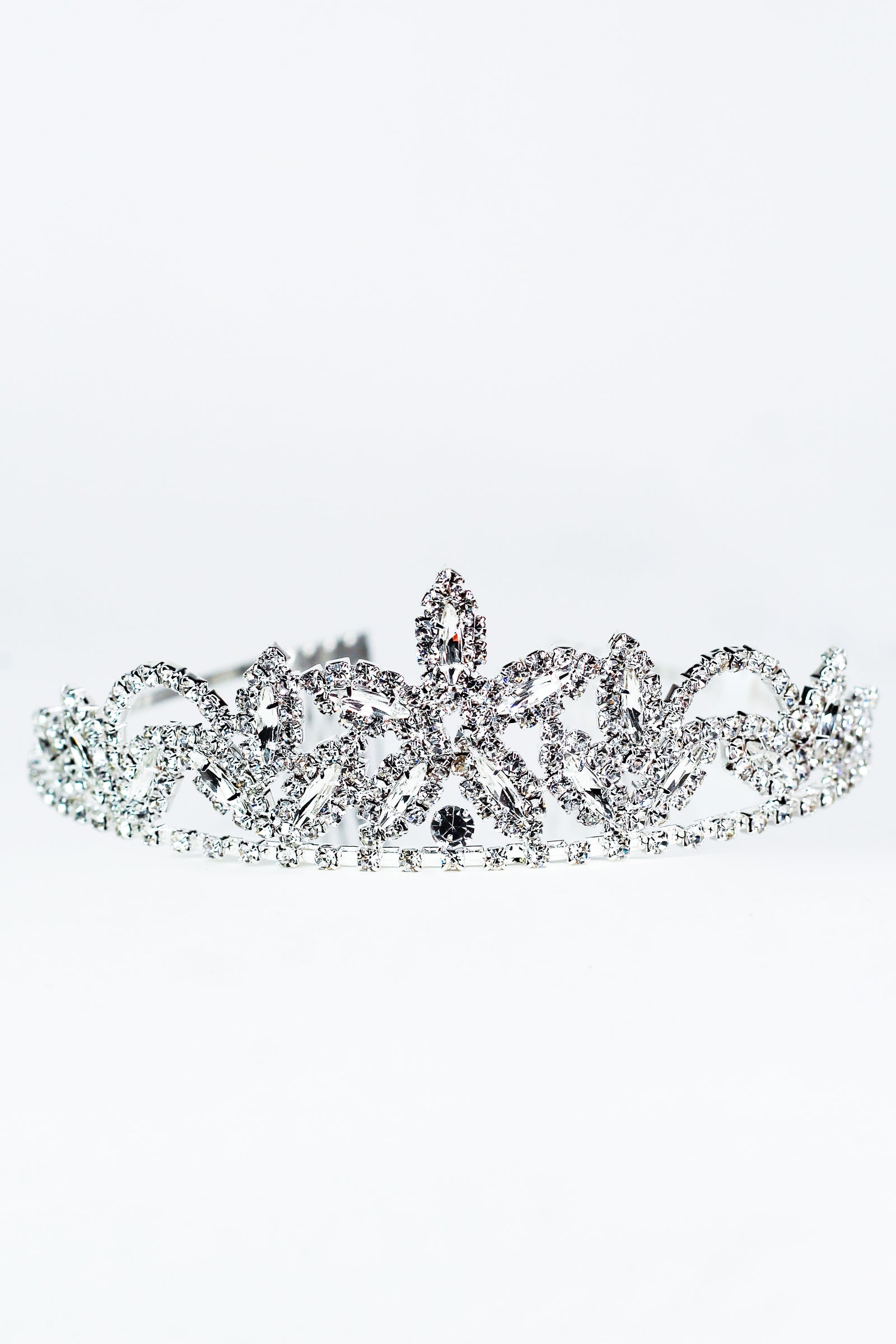 Rhinestone Trimmed Marquis Petals Tiara