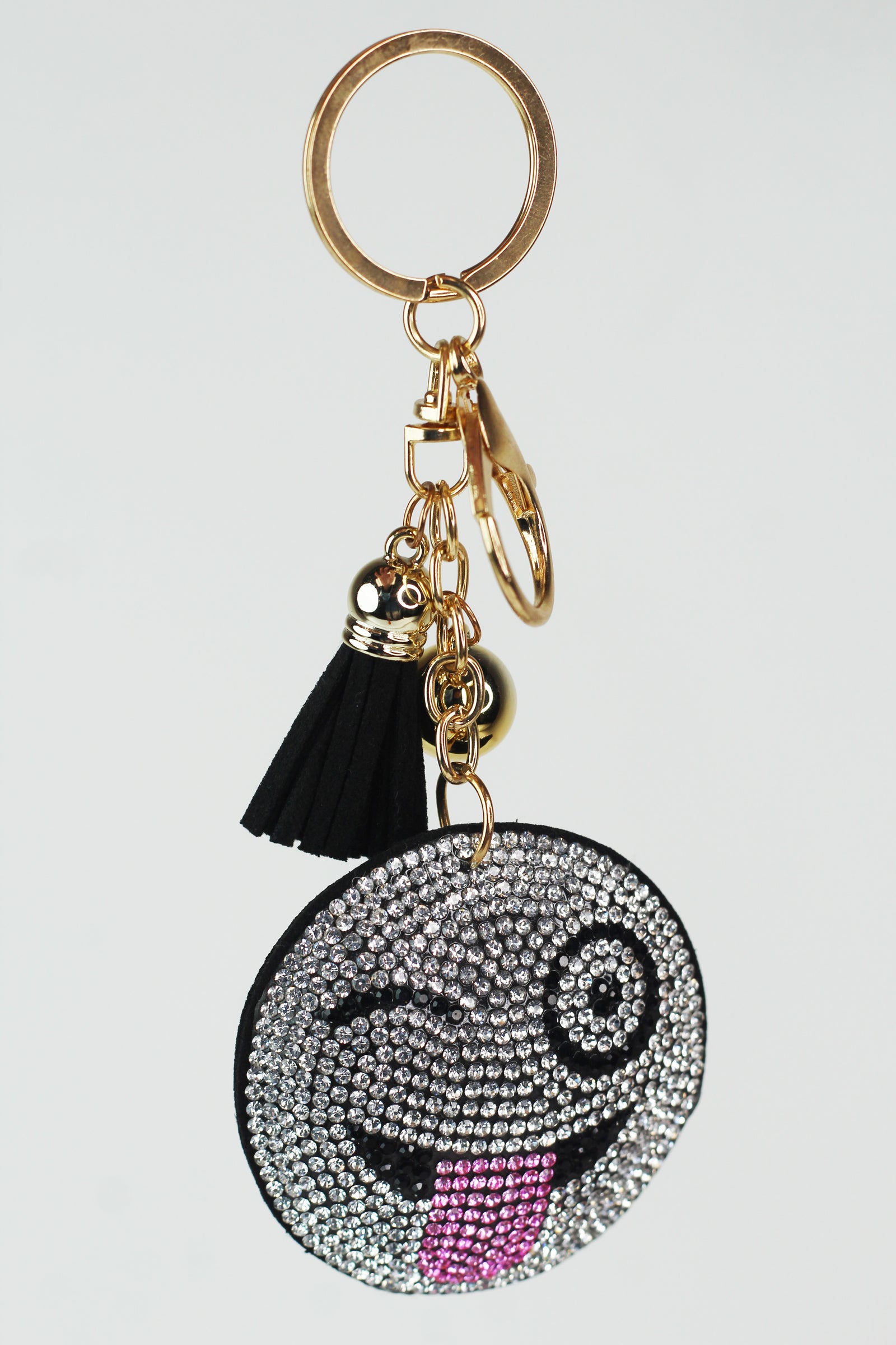 Rhinestone Emoji Keychain