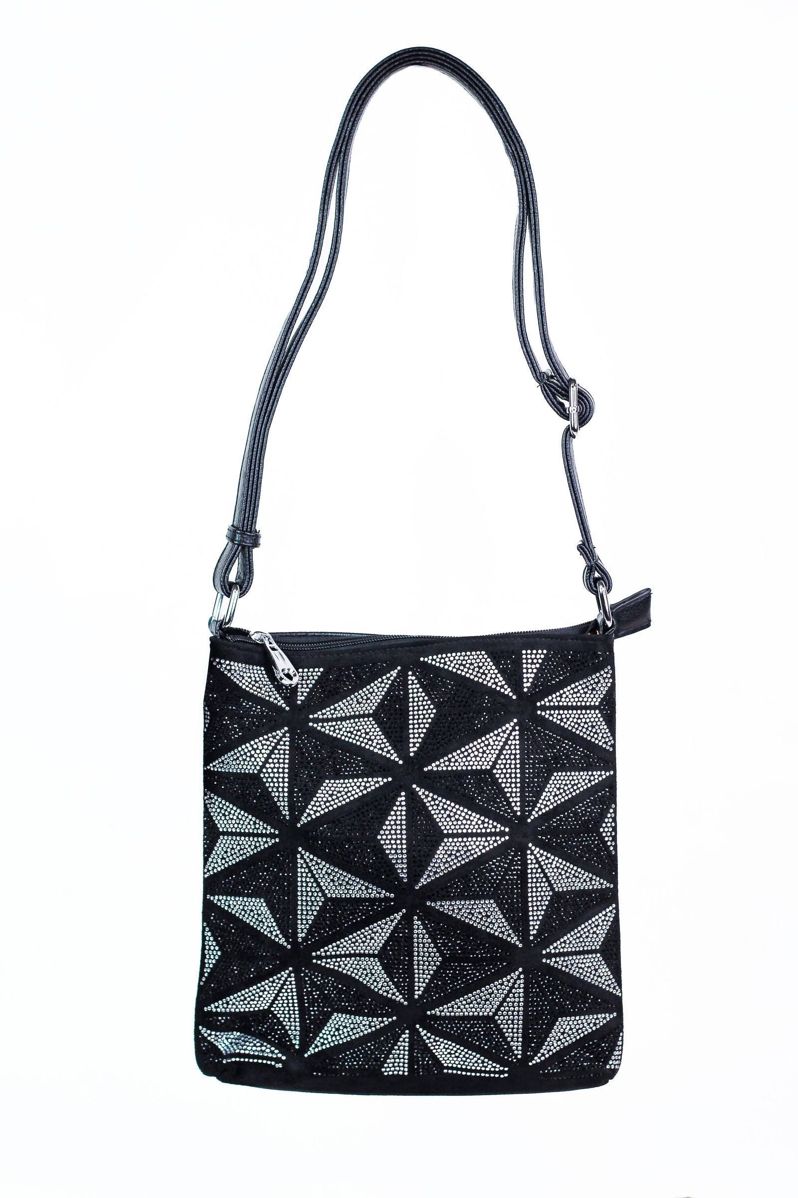 Triangular Shaped Two Toned Rhinestone Messenger