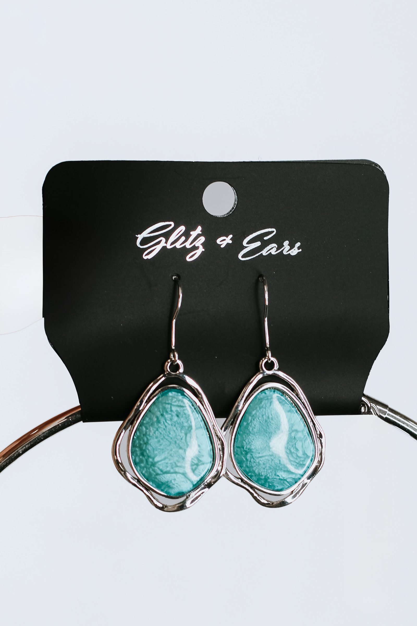 Metal Collar Necklace w/ Large Metal Trimmed Stone Pendant