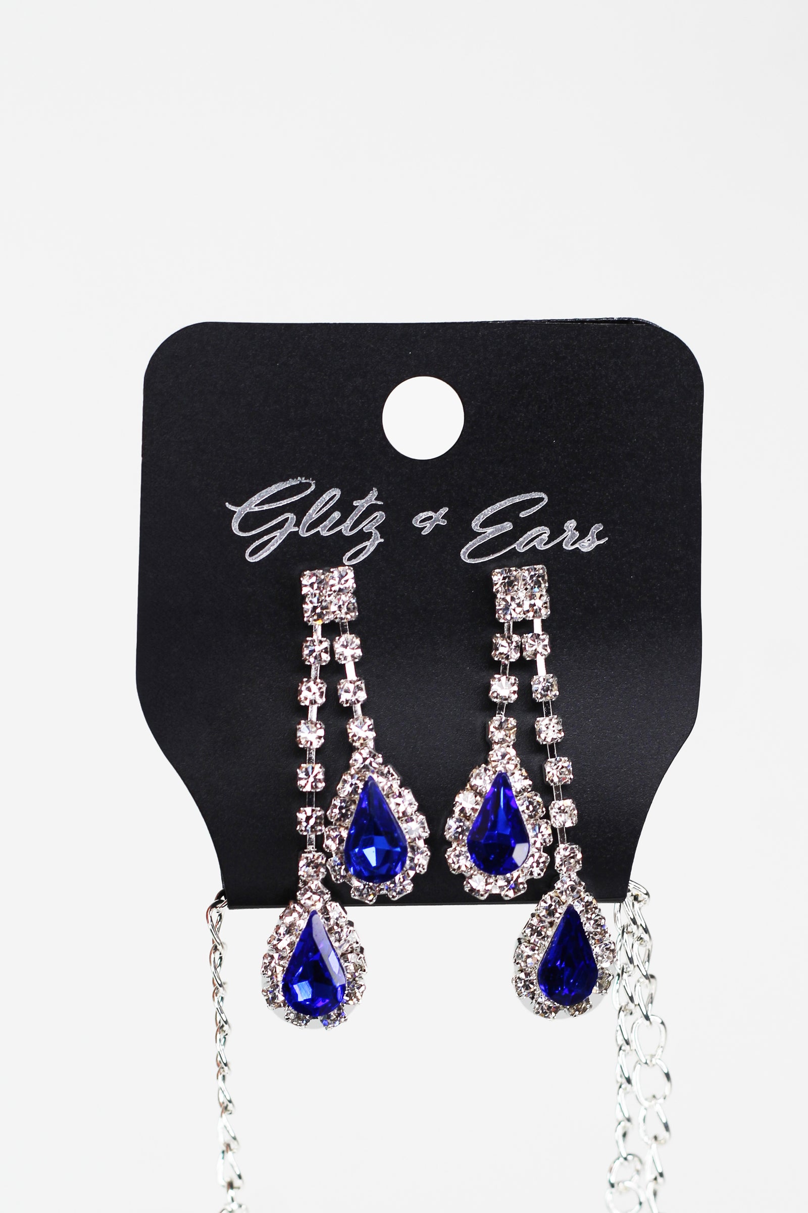 Two Row Teardrop Rhinestone Trim Necklace - Glitz & Ears Boutique