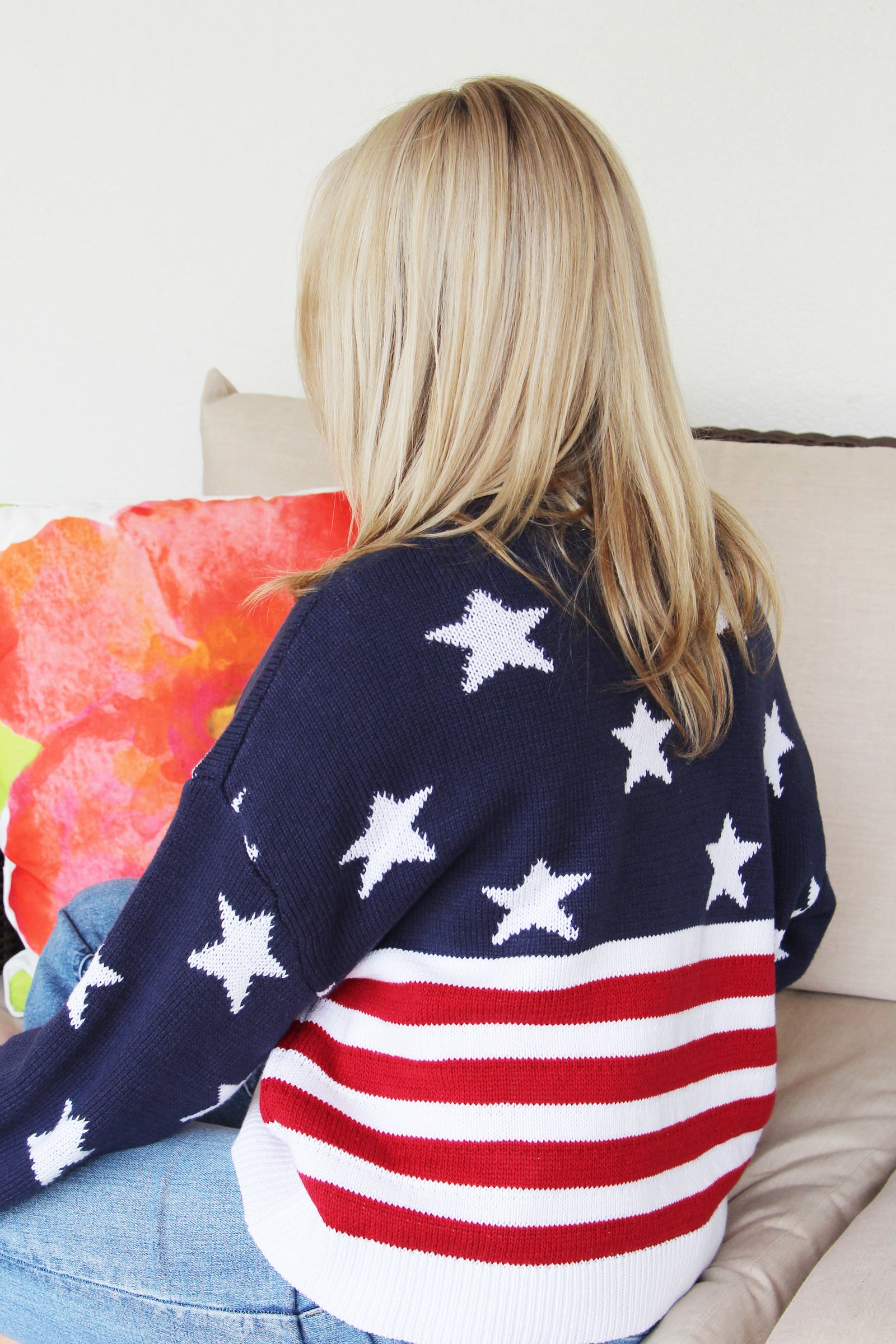Cropped Stars & Stripes USA Sweater