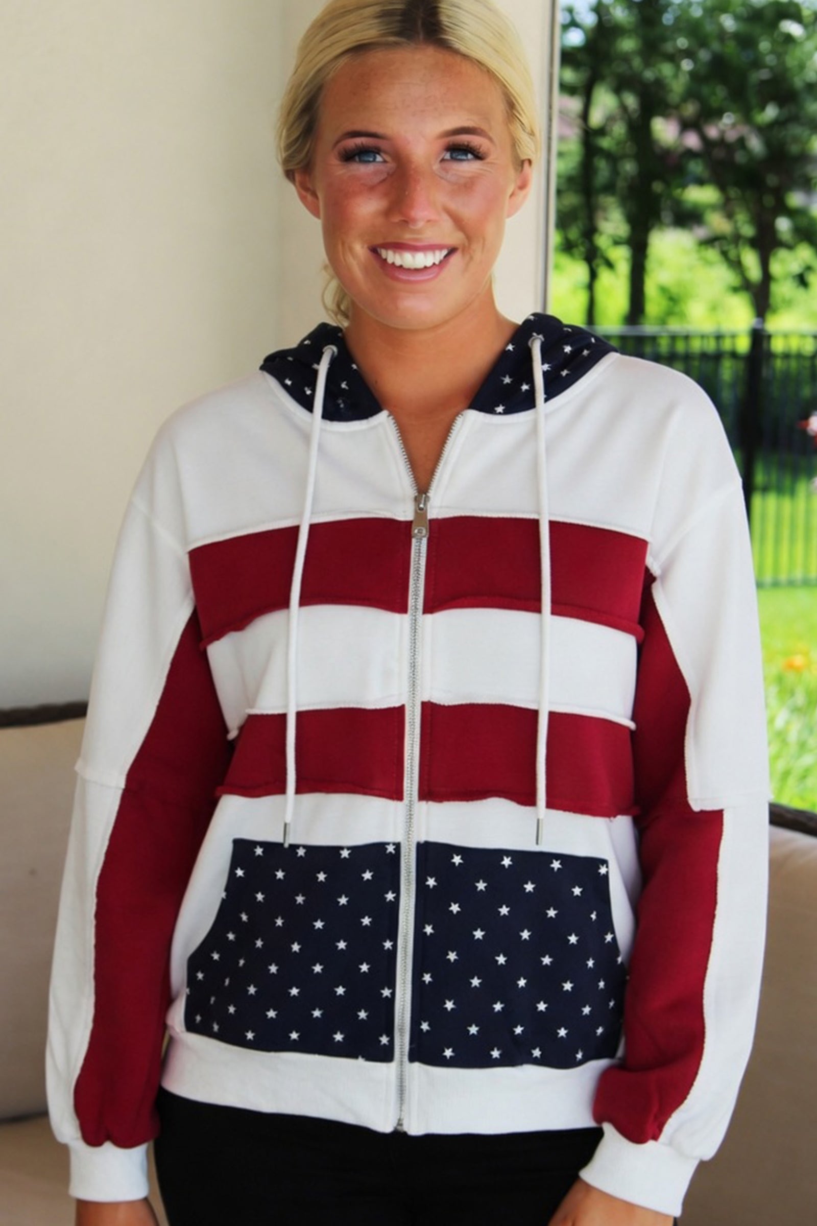 USA Colorblock Oversized French Terry Hoodie