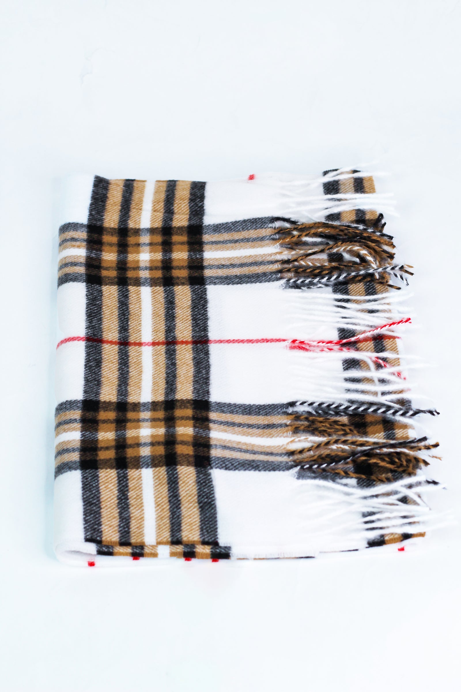 Plaid Tassel Fashion Scarf