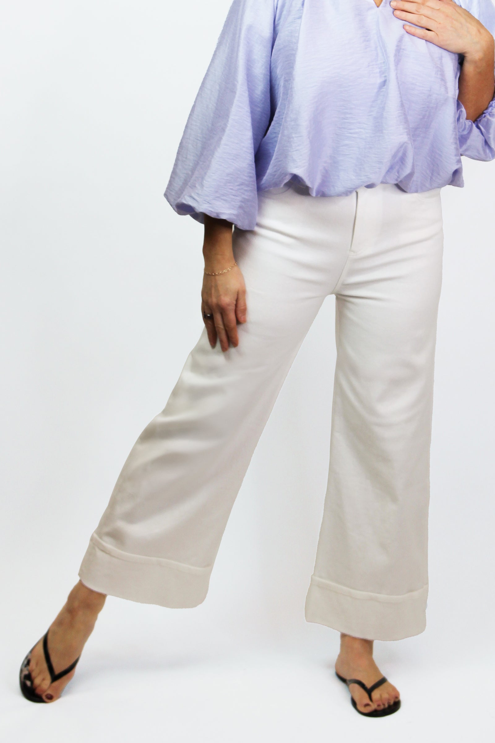 Wide Legged Cuffed Jeans