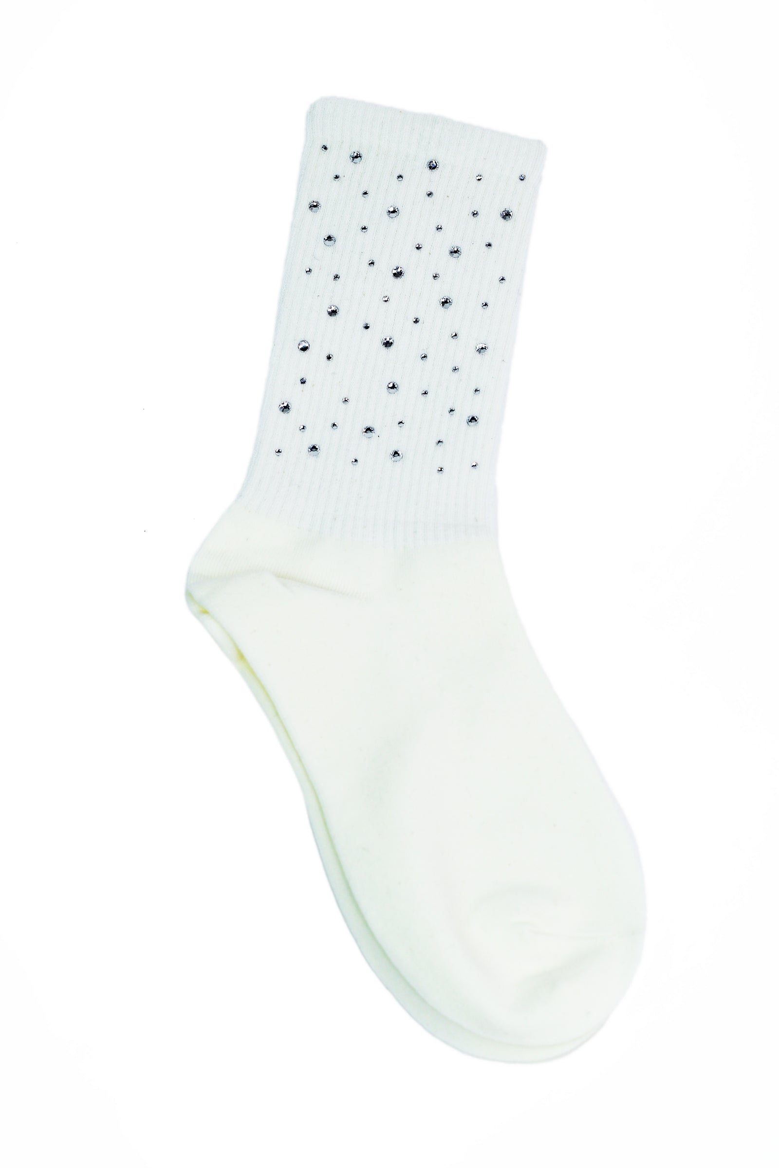 Scattered Rhinestone Ribbed Crew Socks - Glitz & Ears Boutique