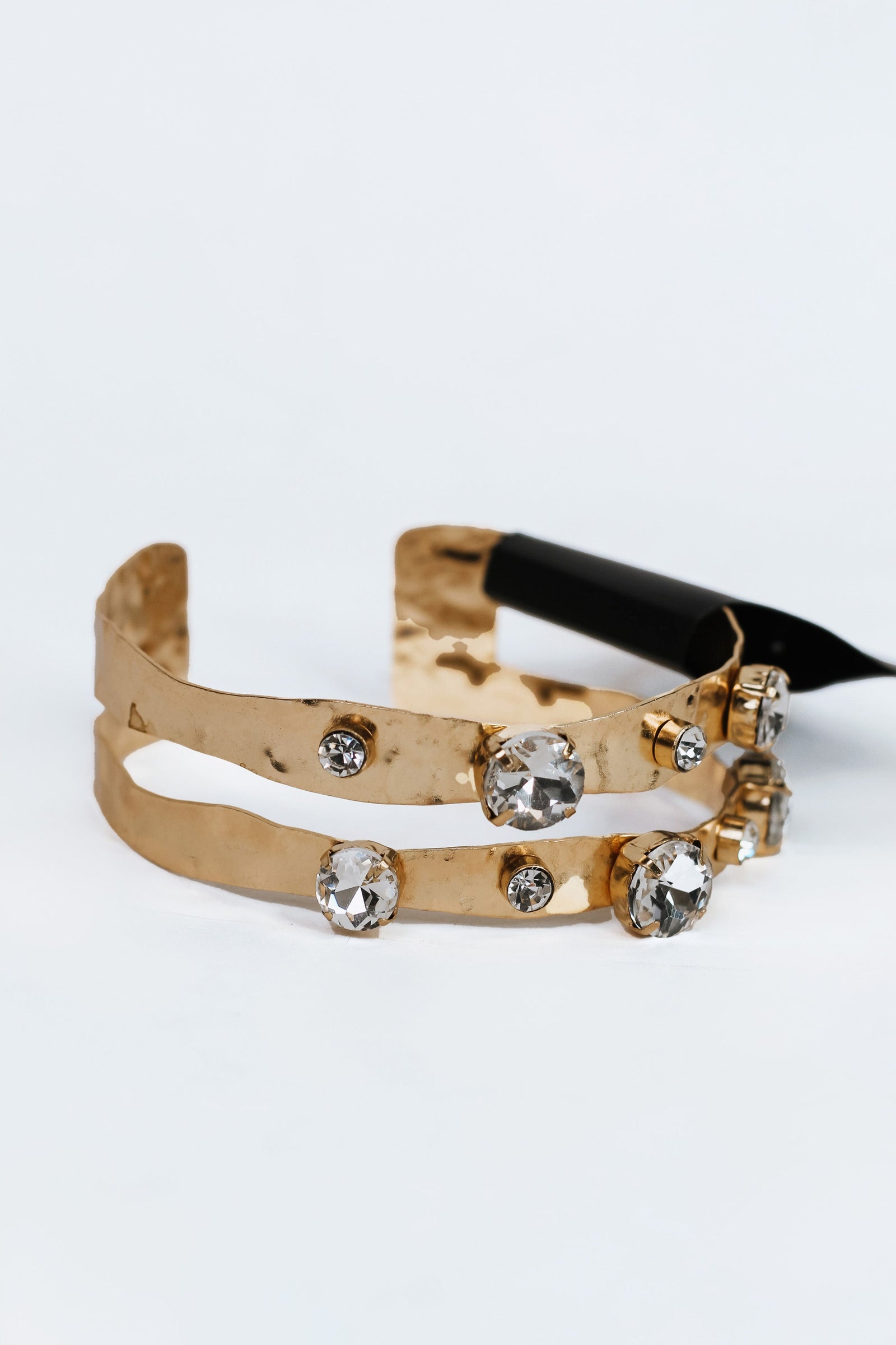 Textured Metal & Rhinestone Arm Cuff (SALE)