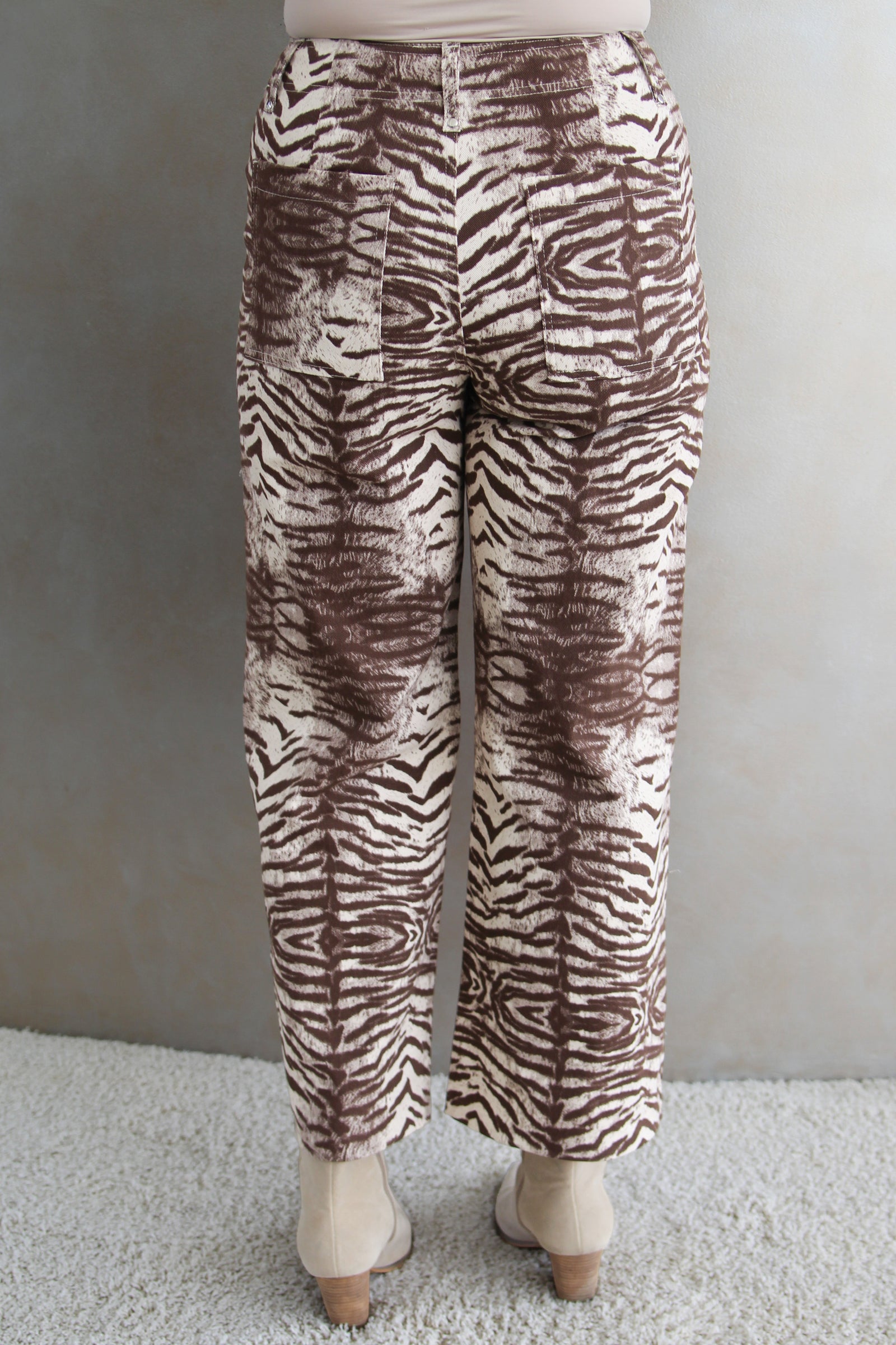 Zebra Print Wide Leg Jeans