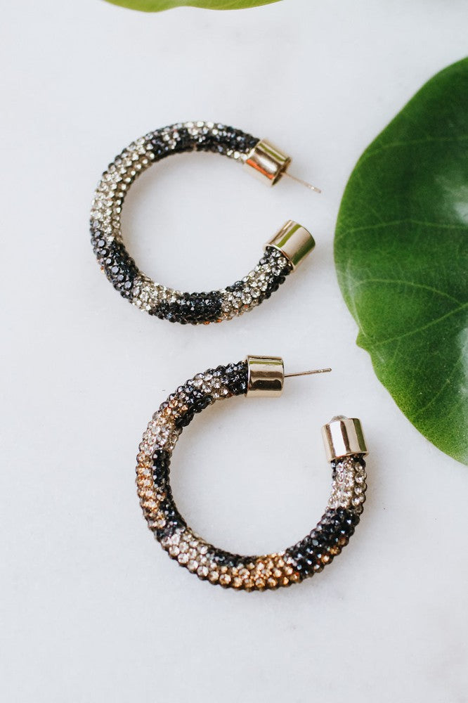 Medium All Rhinestone Hoop