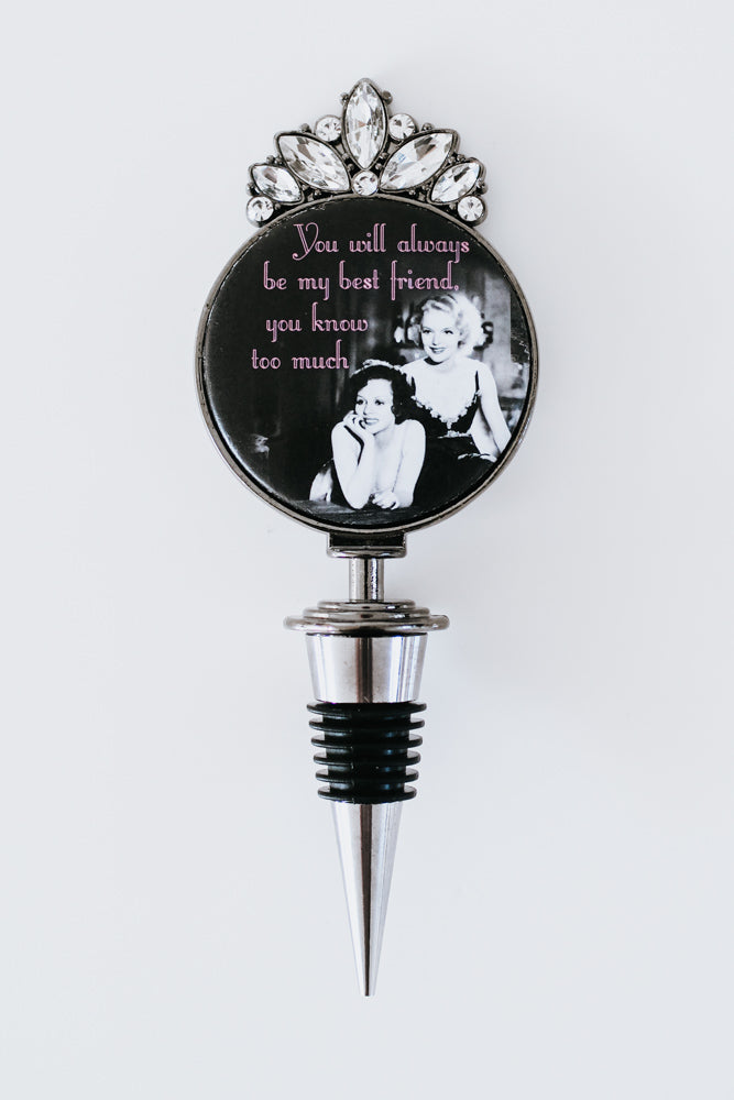 'Know Too Much' Wine Stopper-Glitz & Ears Boutique